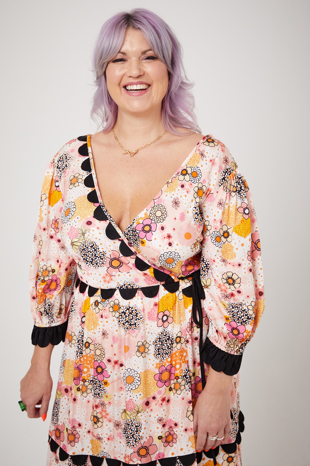 ARETHA DRESS | Pink Power Love Flower - Keko Studio