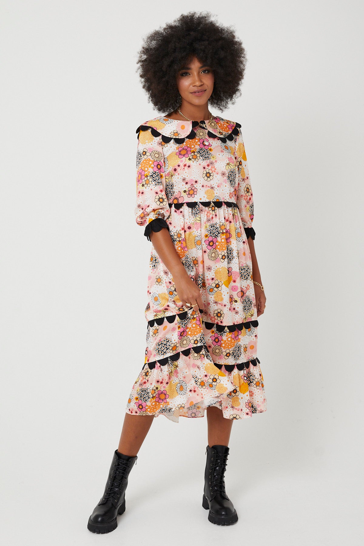 MARIAH DRESS | Pink Power Love Flower - Keko Studio