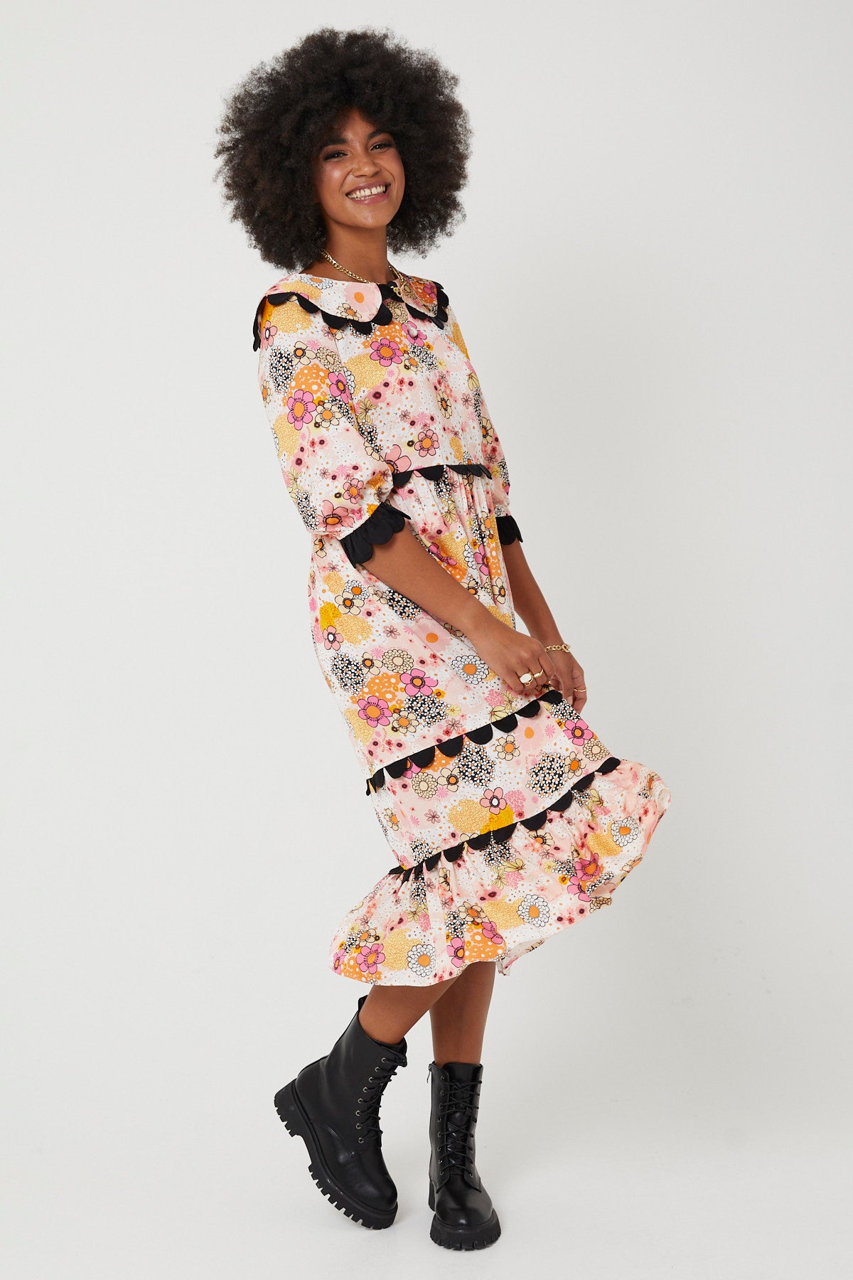 MARIAH DRESS | Pink Power Love Flower - Keko Studio