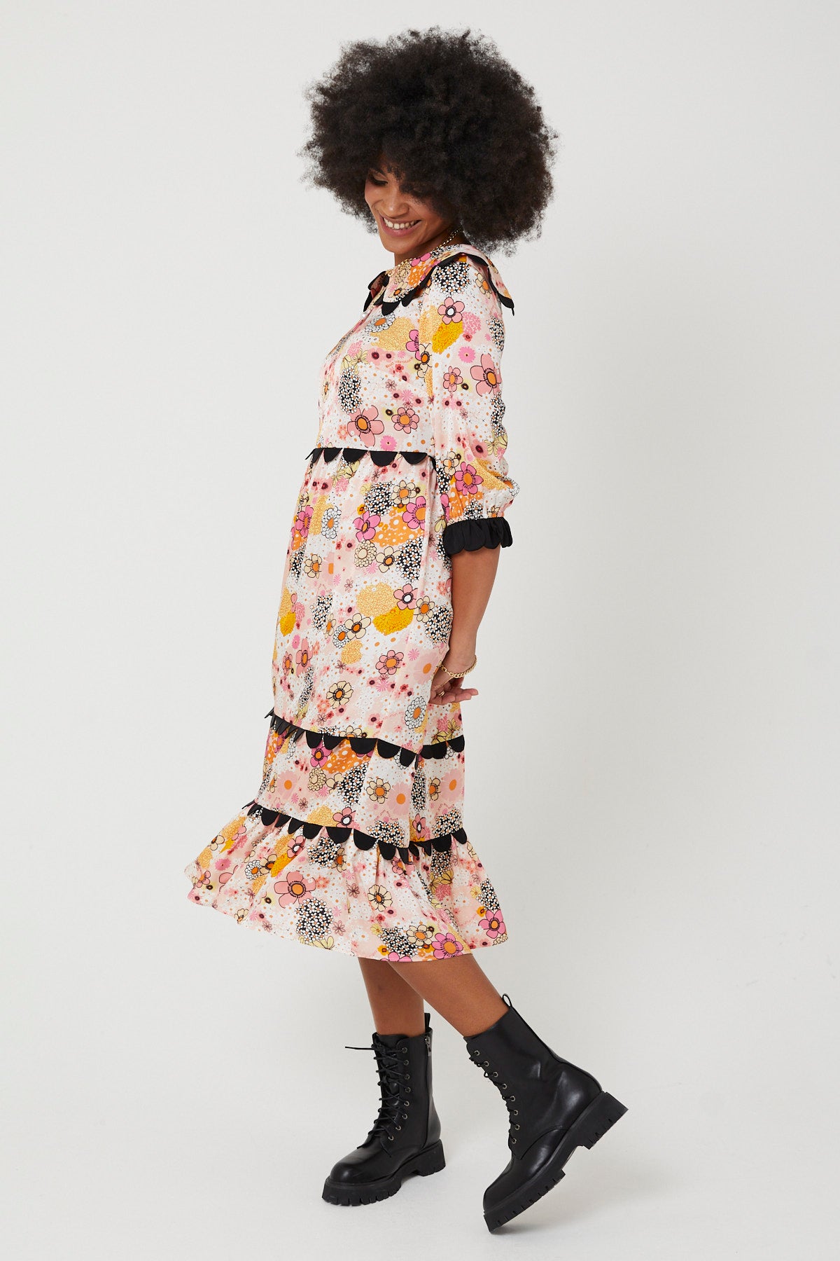 MARIAH DRESS | Pink Power Love Flower - Keko Studio