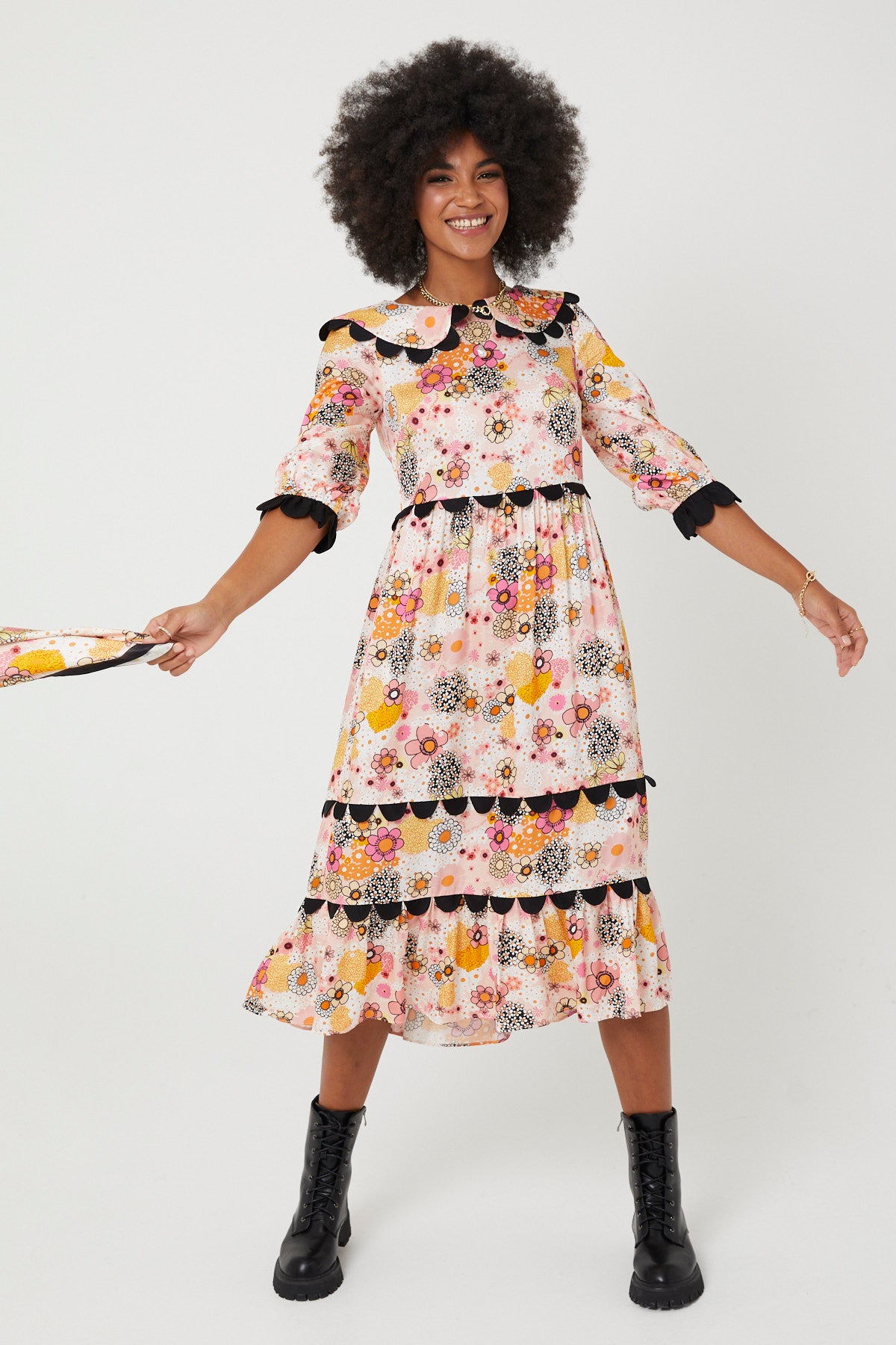 MARIAH DRESS | Pink Power Love Flower - Keko Studio