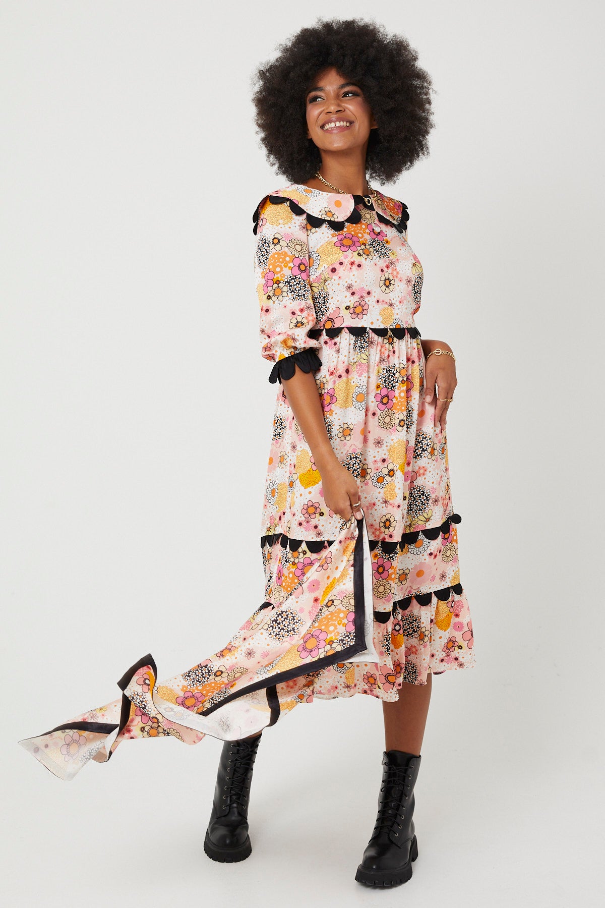 MARIAH DRESS | Pink Power Love Flower - Keko Studio