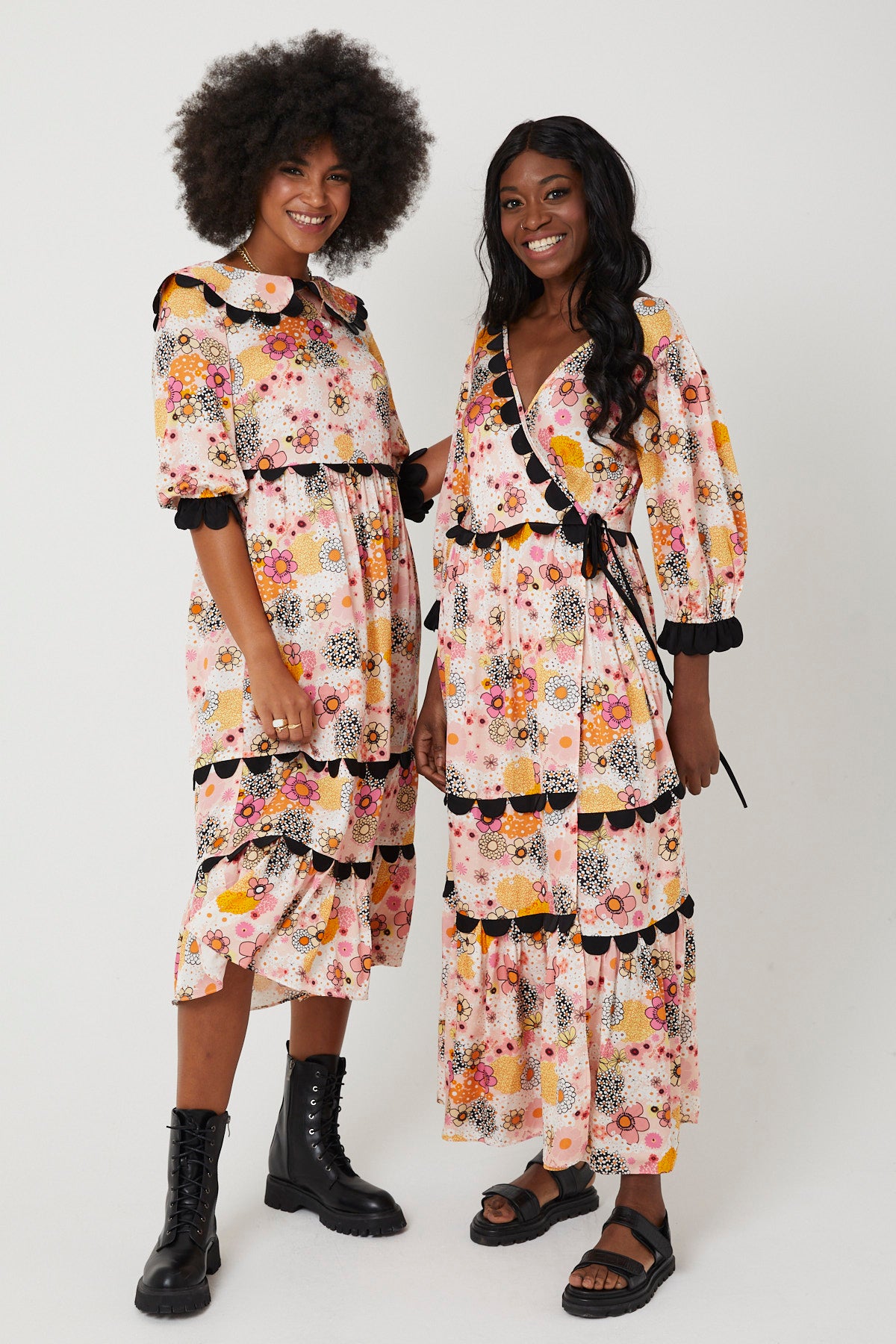 ARETHA DRESS | Pink Power Love Flower - Keko Studio