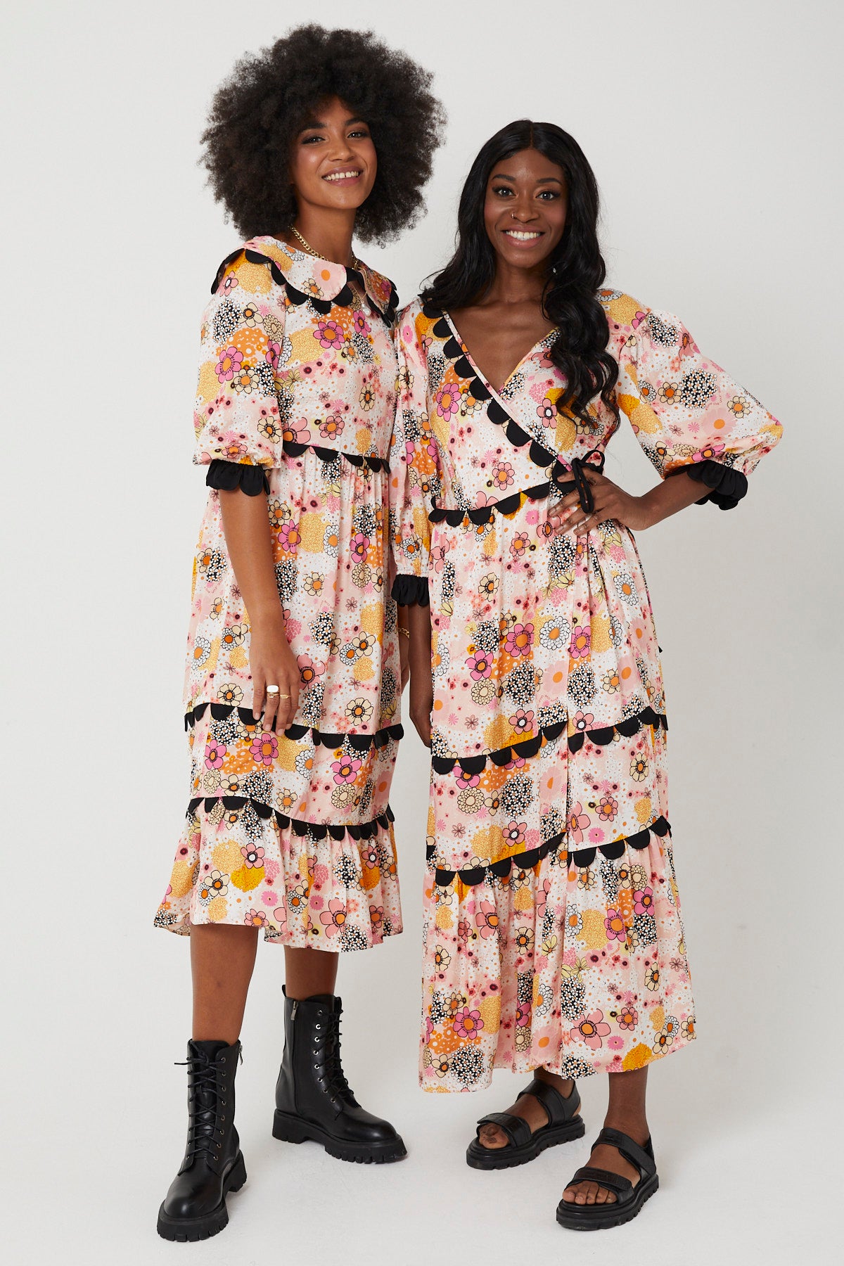 ARETHA DRESS | Pink Power Love Flower - Keko Studio