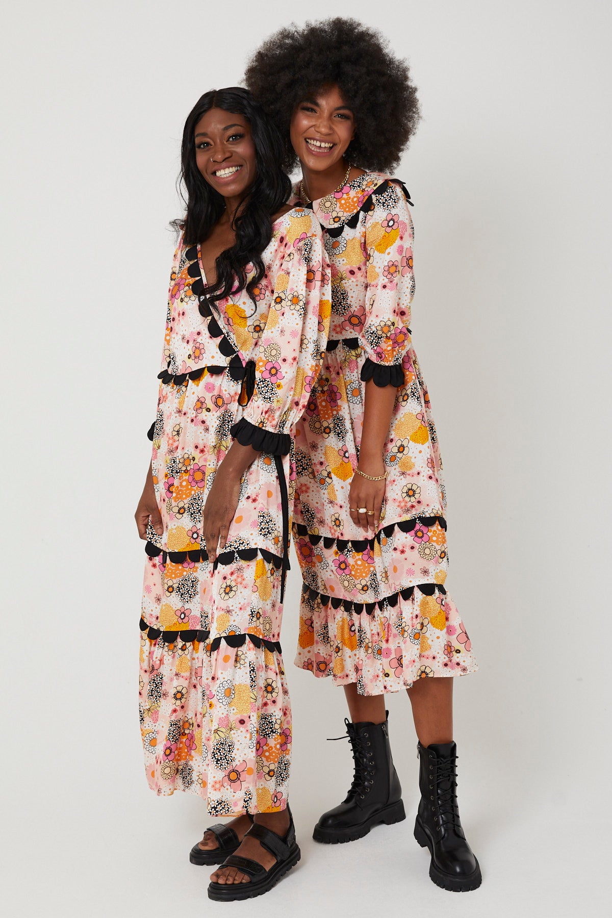 ARETHA DRESS | Pink Power Love Flower - Keko Studio