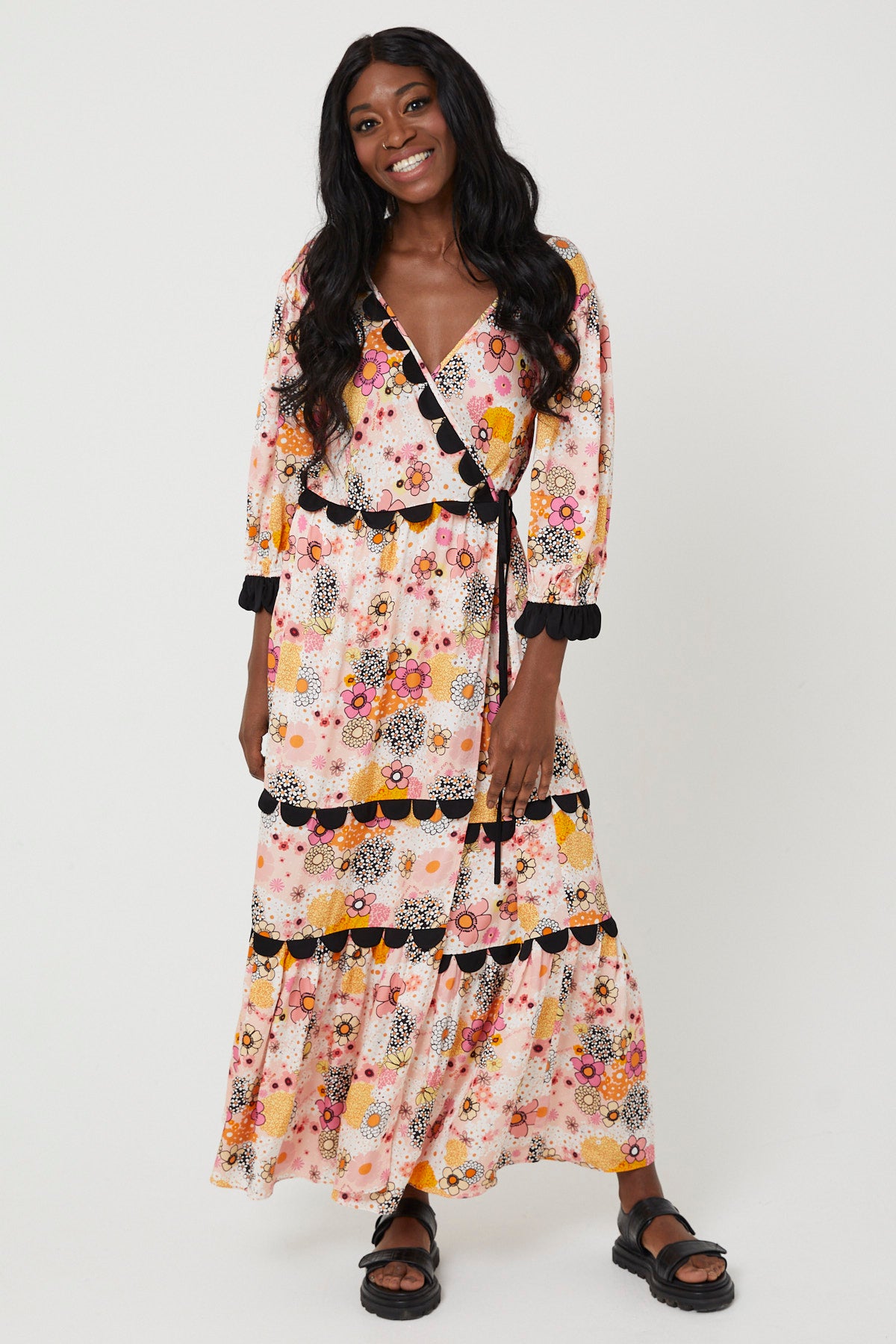 ARETHA DRESS | Pink Power Love Flower - Keko Studio