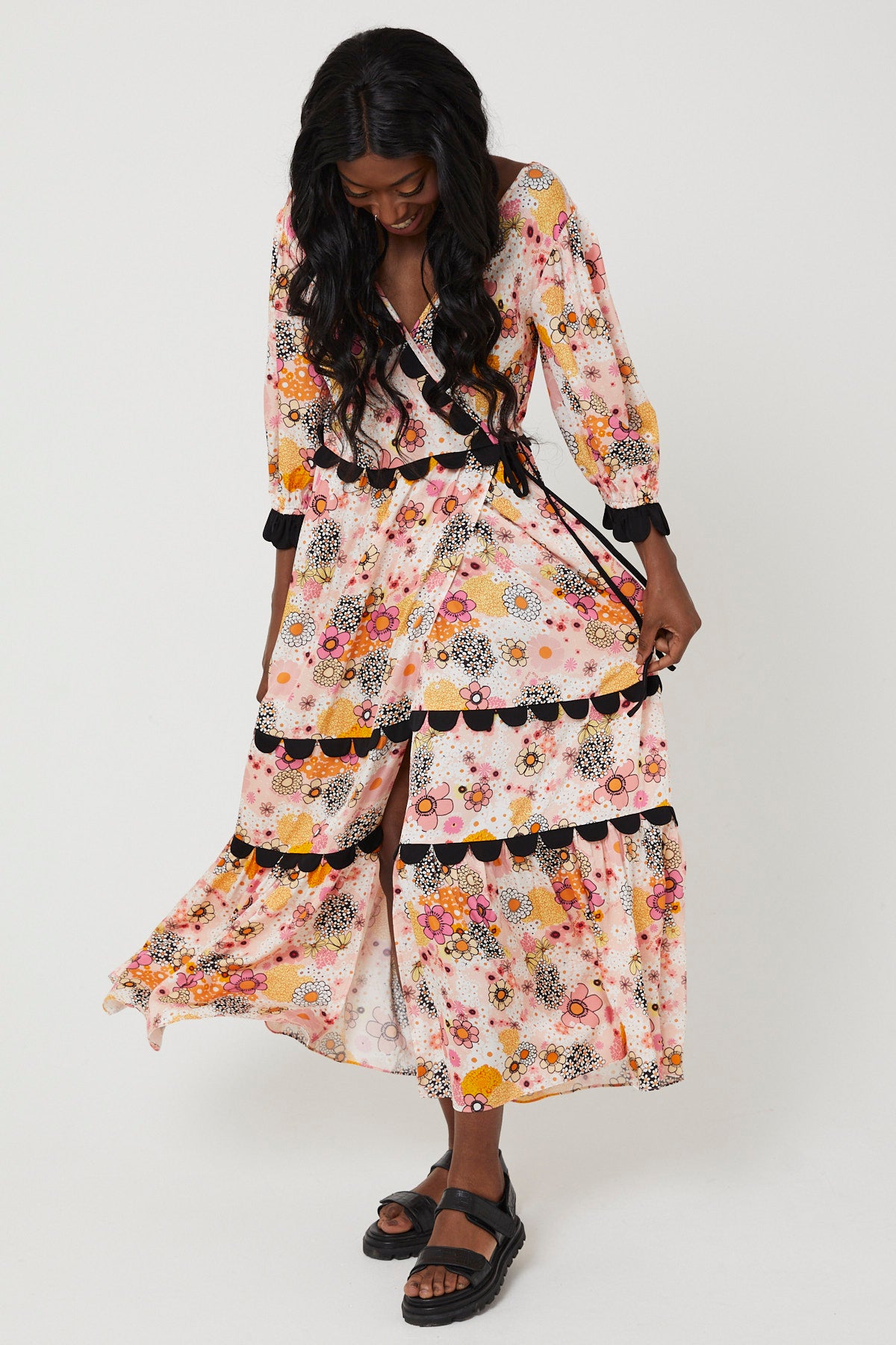 ARETHA DRESS | Pink Power Love Flower - Keko Studio
