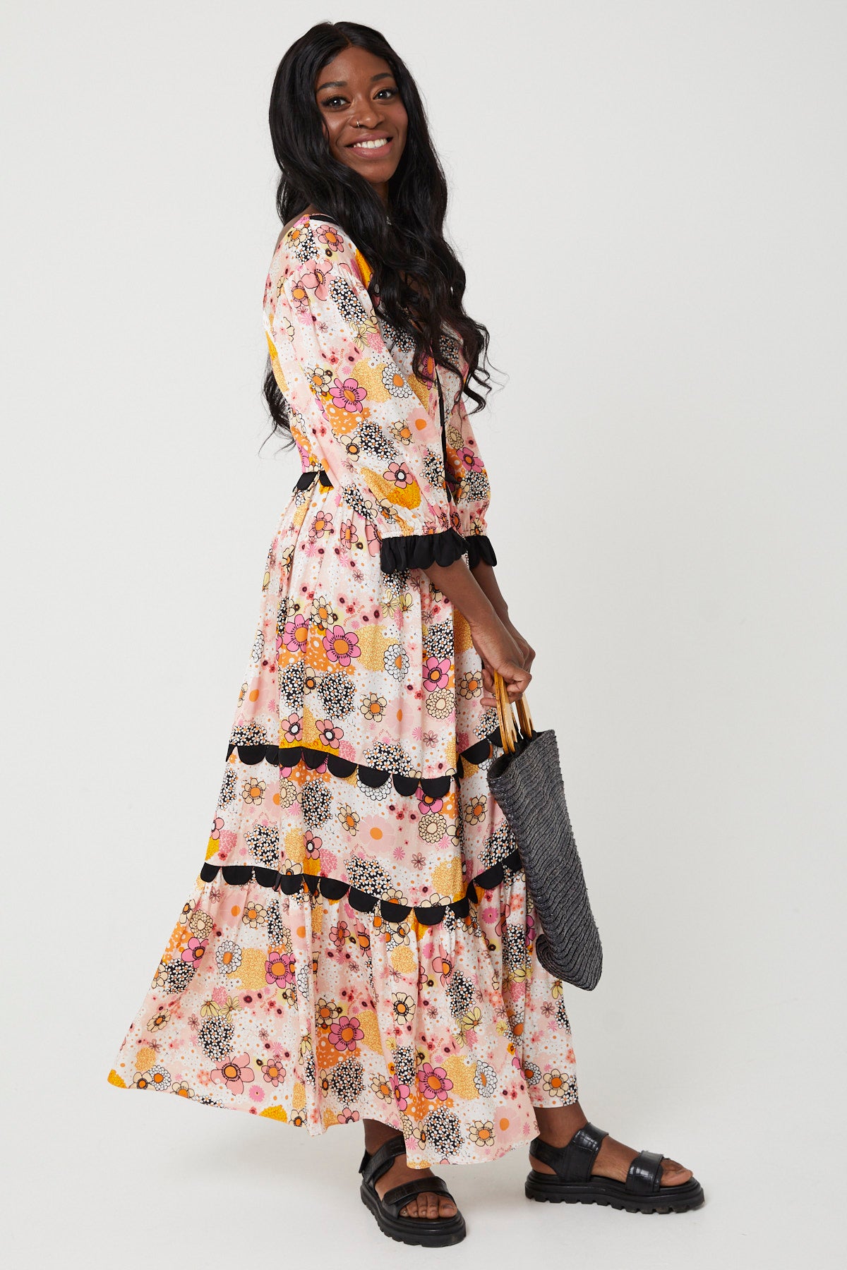 ARETHA DRESS | Pink Power Love Flower - Keko Studio