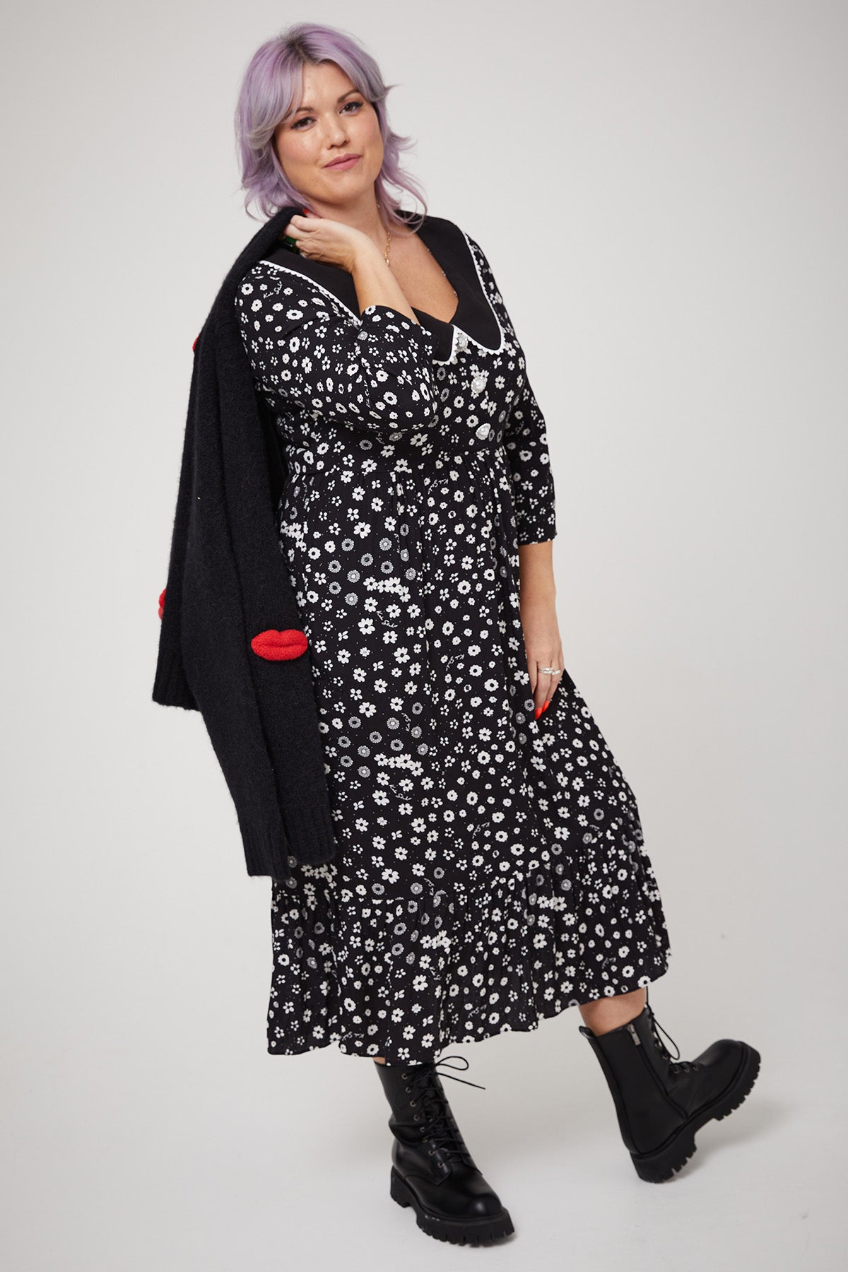 STEVIE DRESS | Polka Retro Floral - Keko Studio
