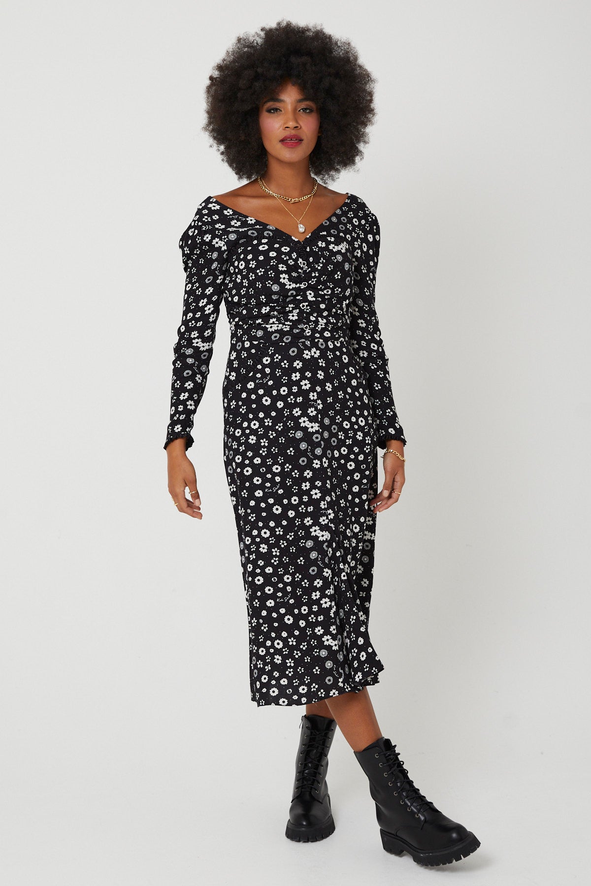 MADONNA DRESS | Polka Retro Floral - Keko Studio