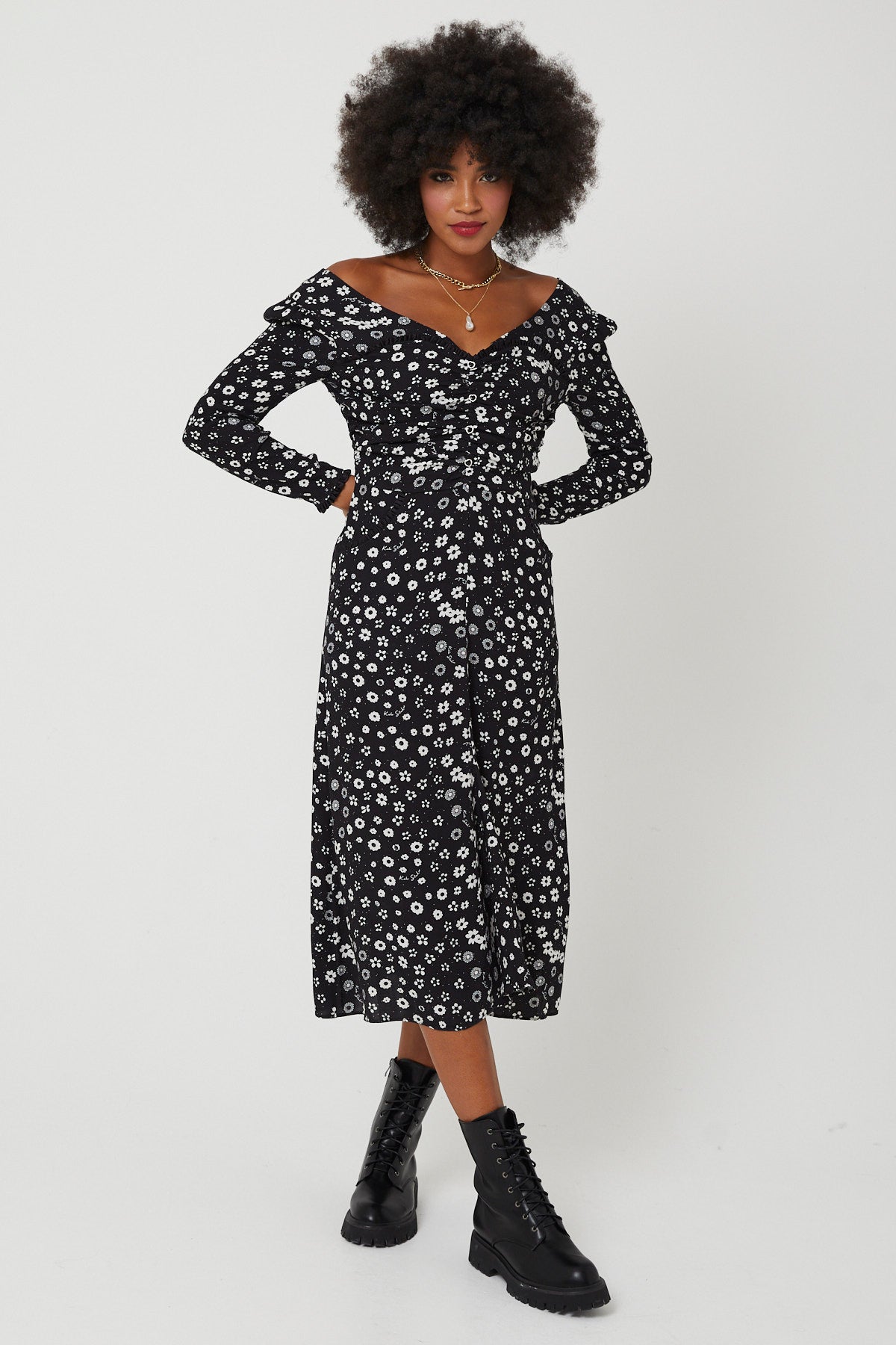 MADONNA DRESS | Polka Retro Floral - Keko Studio