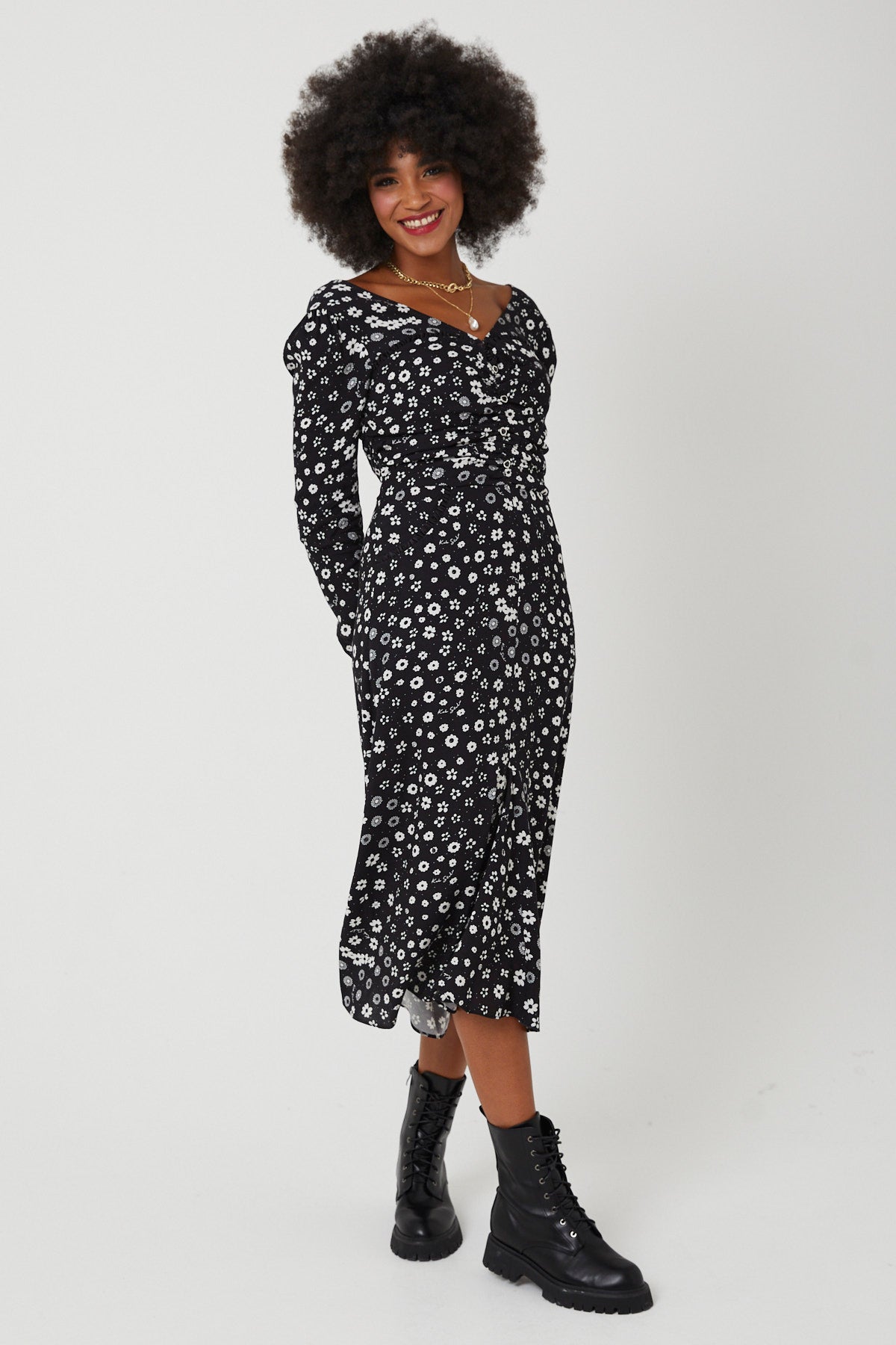 MADONNA DRESS | Polka Retro Floral - Keko Studio