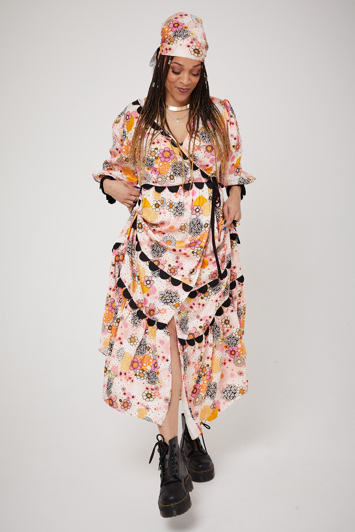 ARETHA DRESS | Pink Power Love Flower - Keko Studio