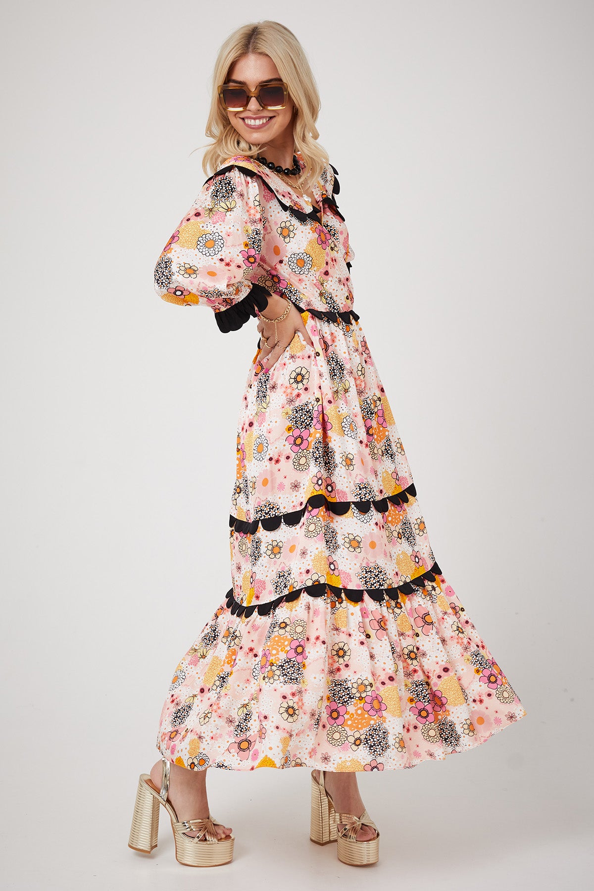 ARETHA DRESS | Pink Power Love Flower - Keko Studio