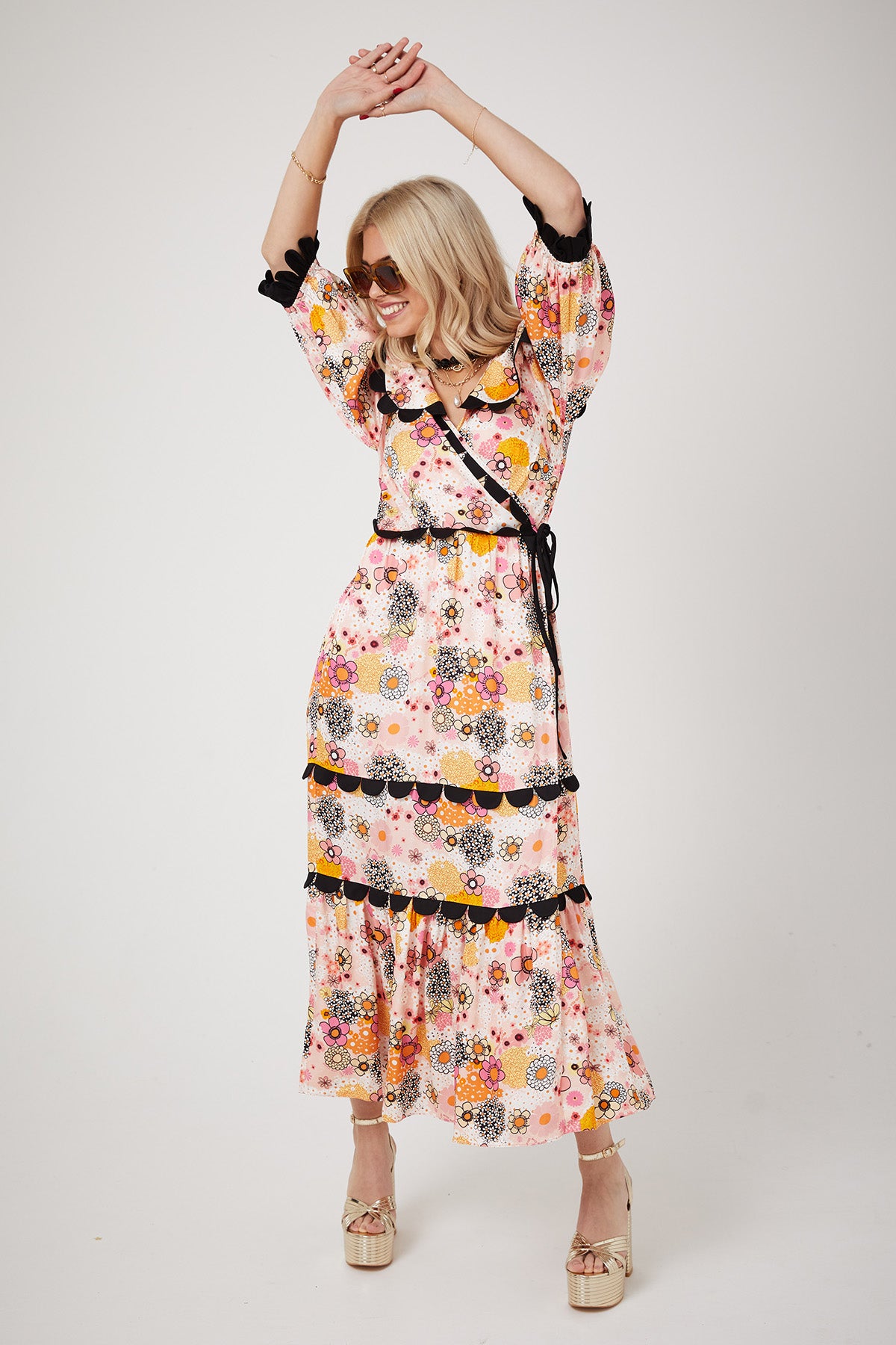ARETHA DRESS | Pink Power Love Flower - Keko Studio