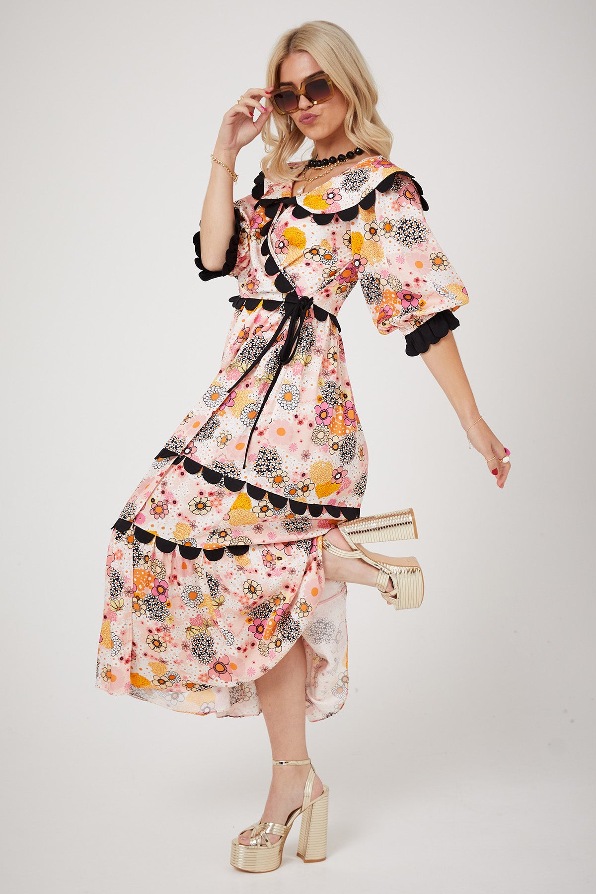 ARETHA DRESS | Pink Power Love Flower - Keko Studio