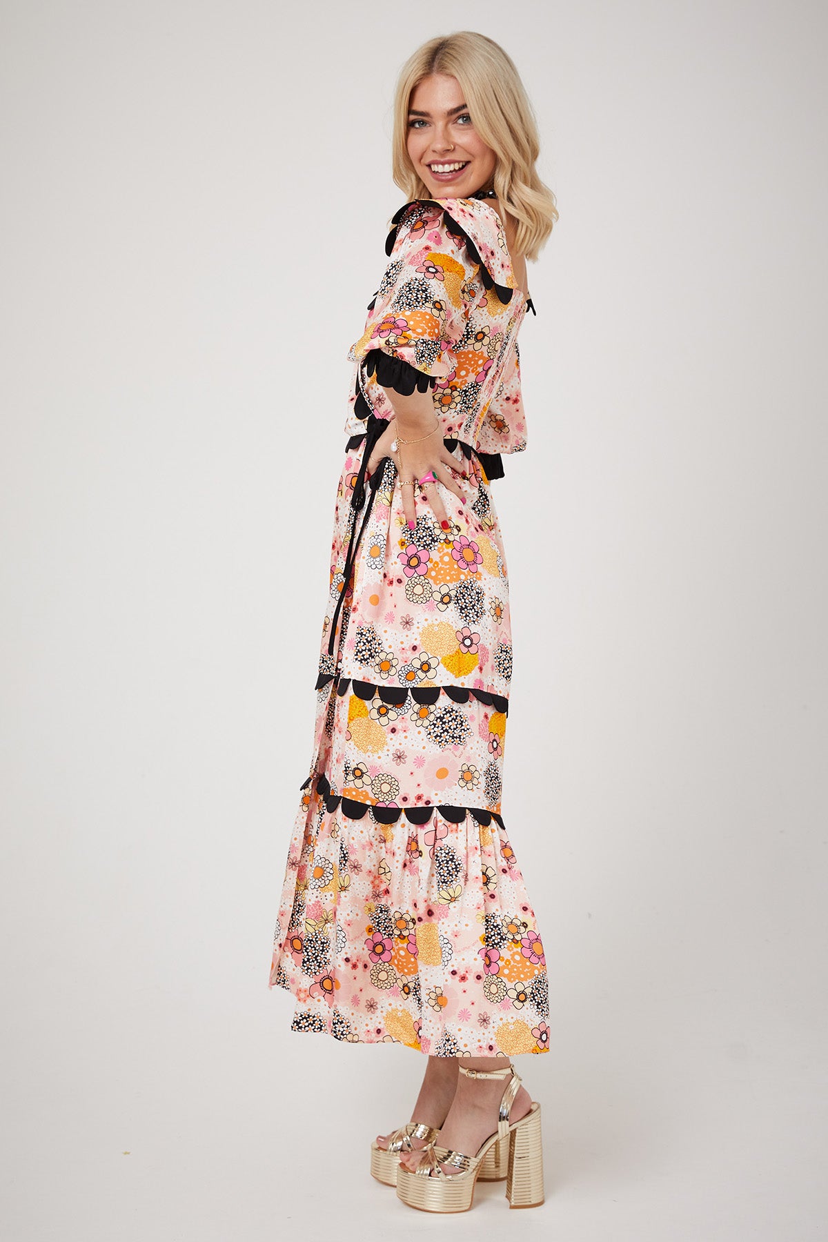 ARETHA DRESS | Pink Power Love Flower - Keko Studio