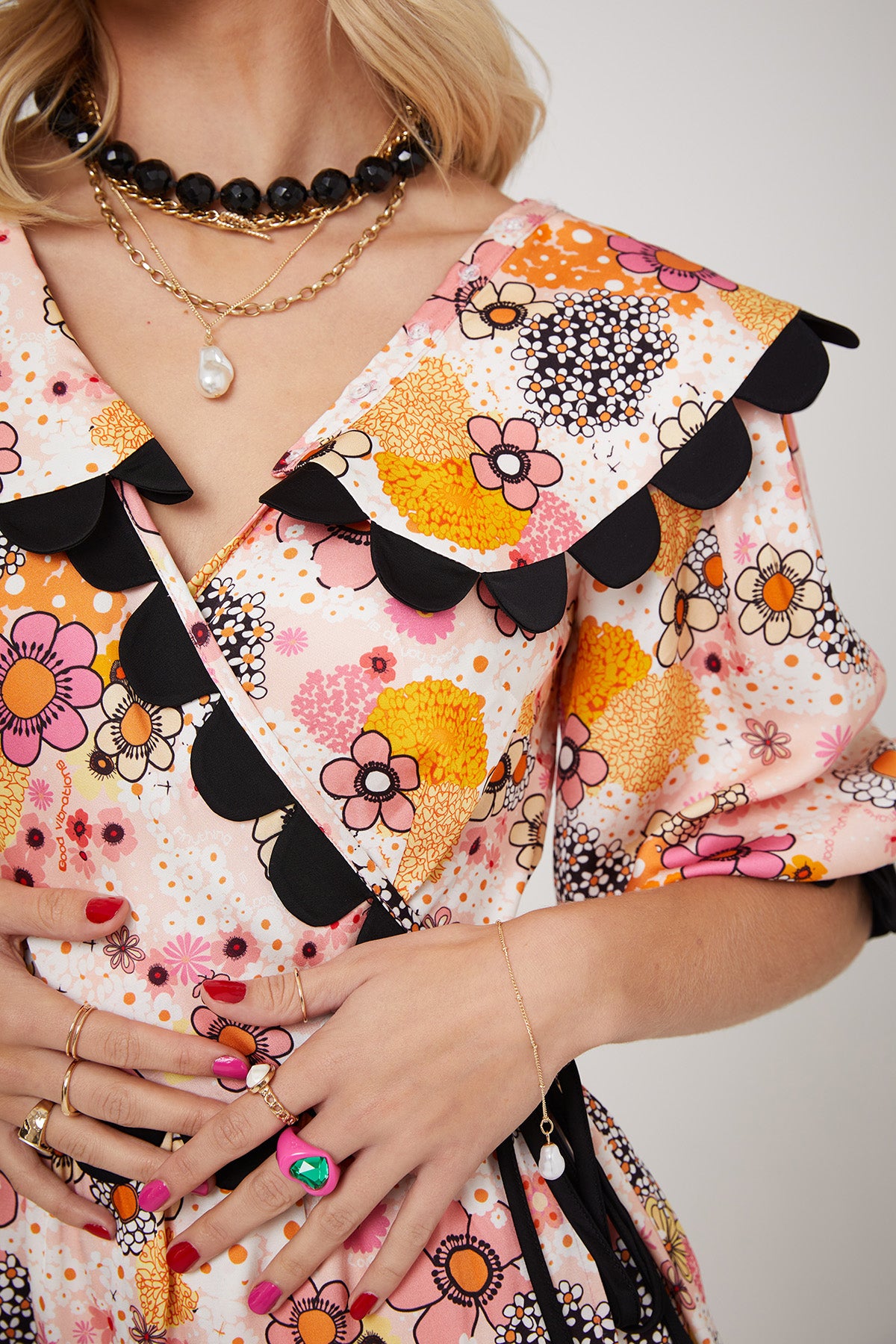 ARETHA DRESS | Pink Power Love Flower - Keko Studio