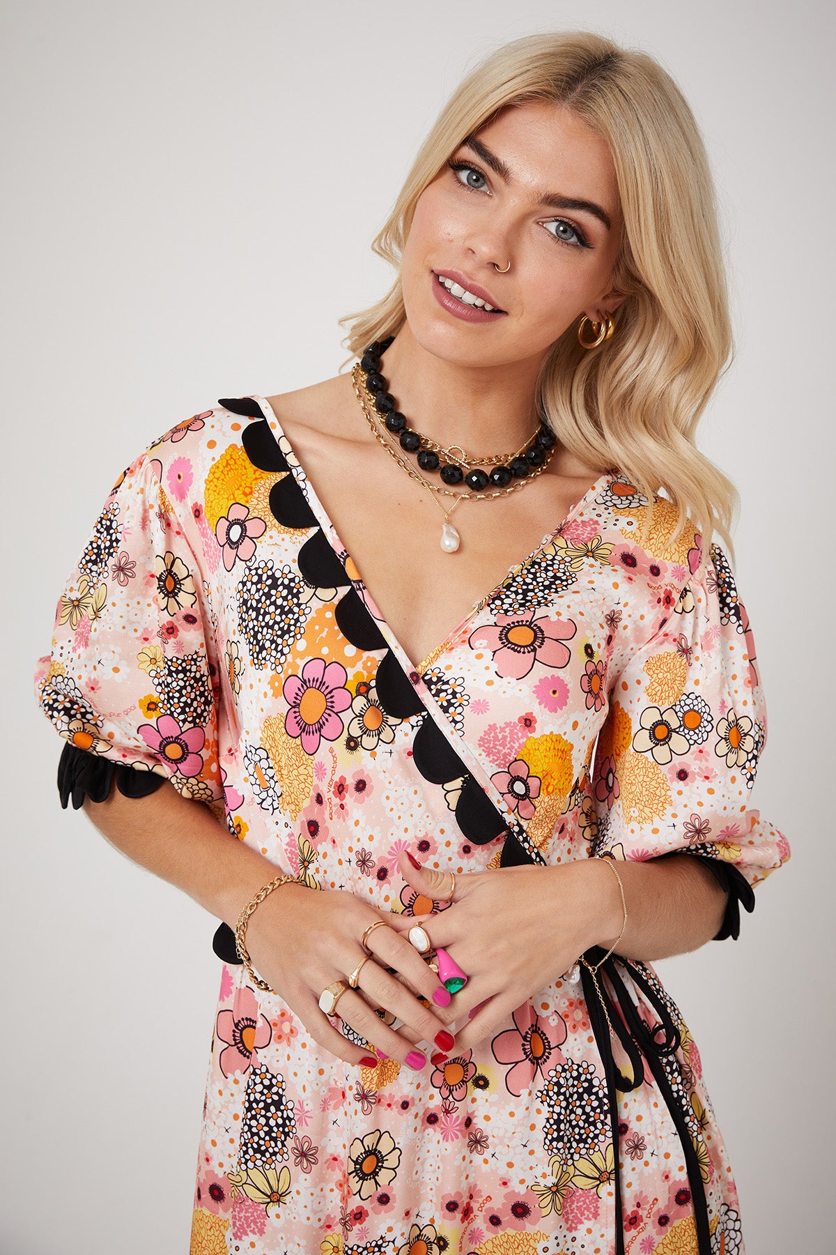 ARETHA DRESS | Pink Power Love Flower - Keko Studio