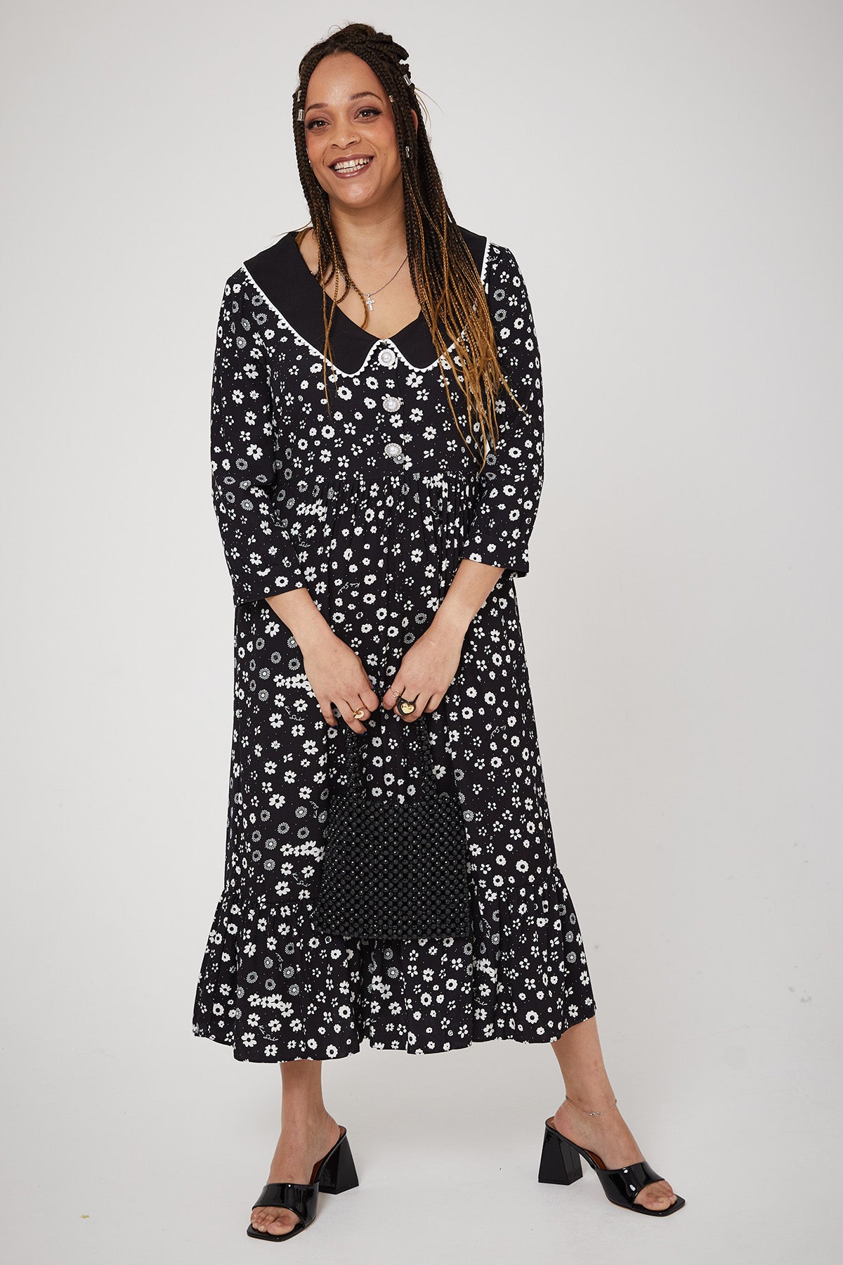 STEVIE DRESS | Polka Retro Floral - Keko Studio