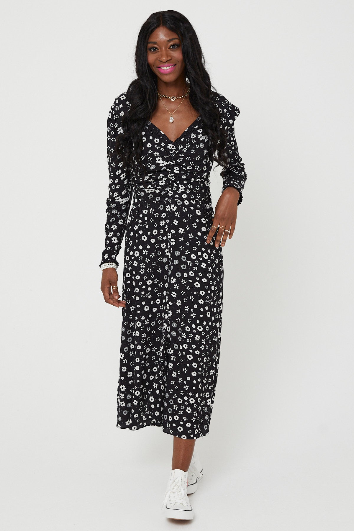 MADONNA DRESS | Polka Retro Floral - Keko Studio