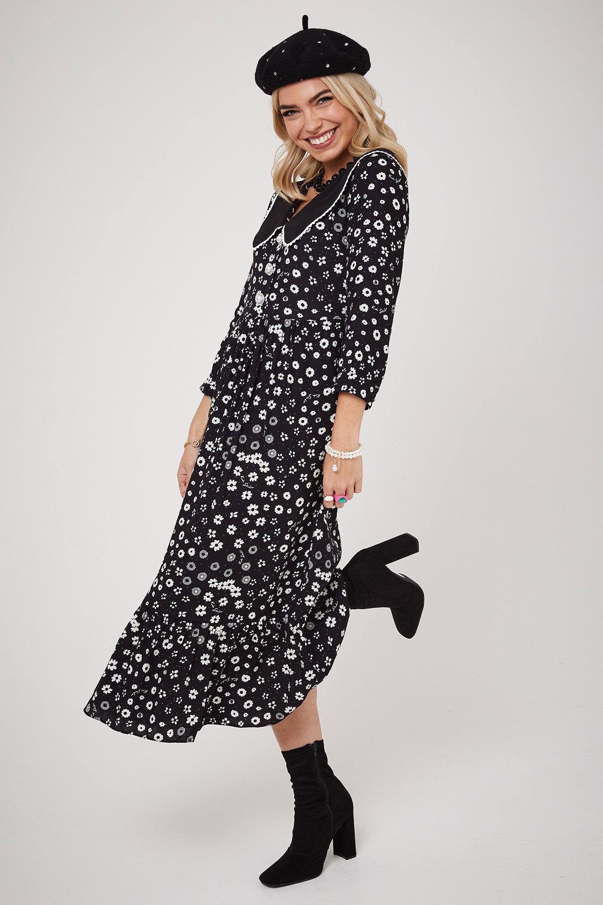 STEVIE DRESS | Polka Retro Floral - Keko Studio
