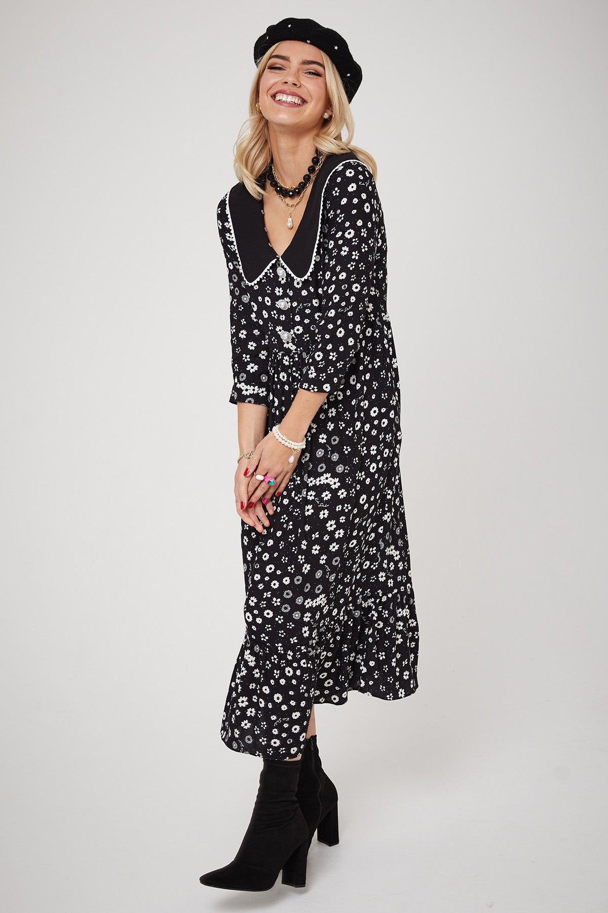 STEVIE DRESS | Polka Retro Floral - Keko Studio