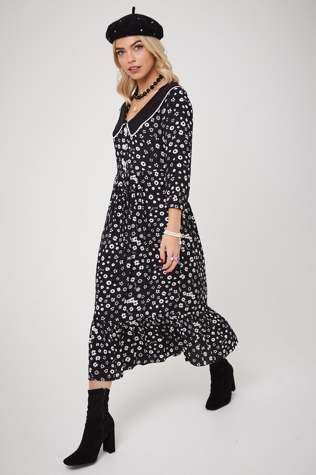 STEVIE DRESS | Polka Retro Floral - Keko Studio
