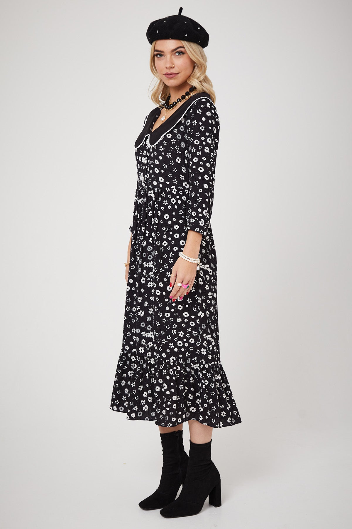 STEVIE DRESS | Polka Retro Floral - Keko Studio