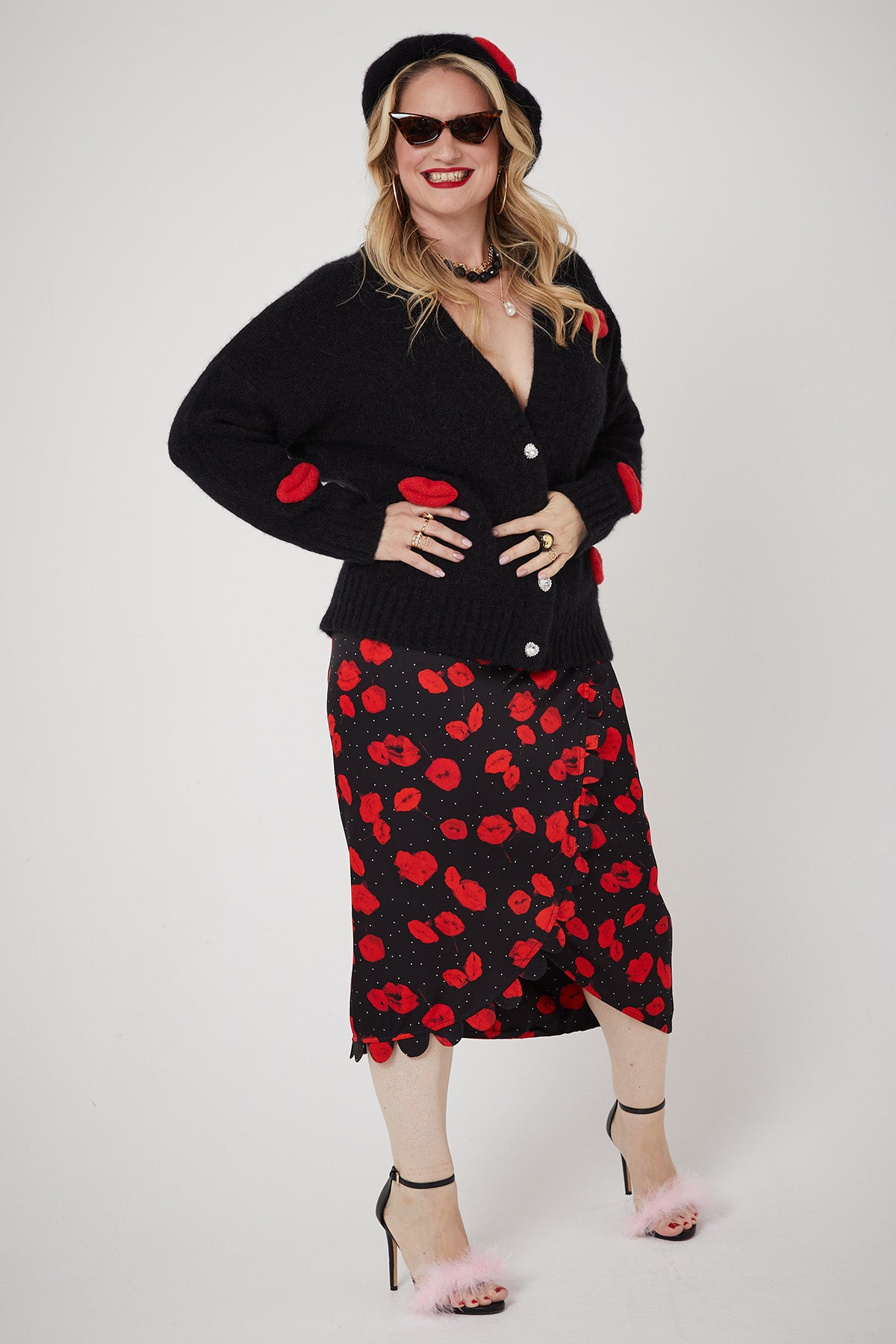 MICKS LIPS CARDI | Black - Keko Studio