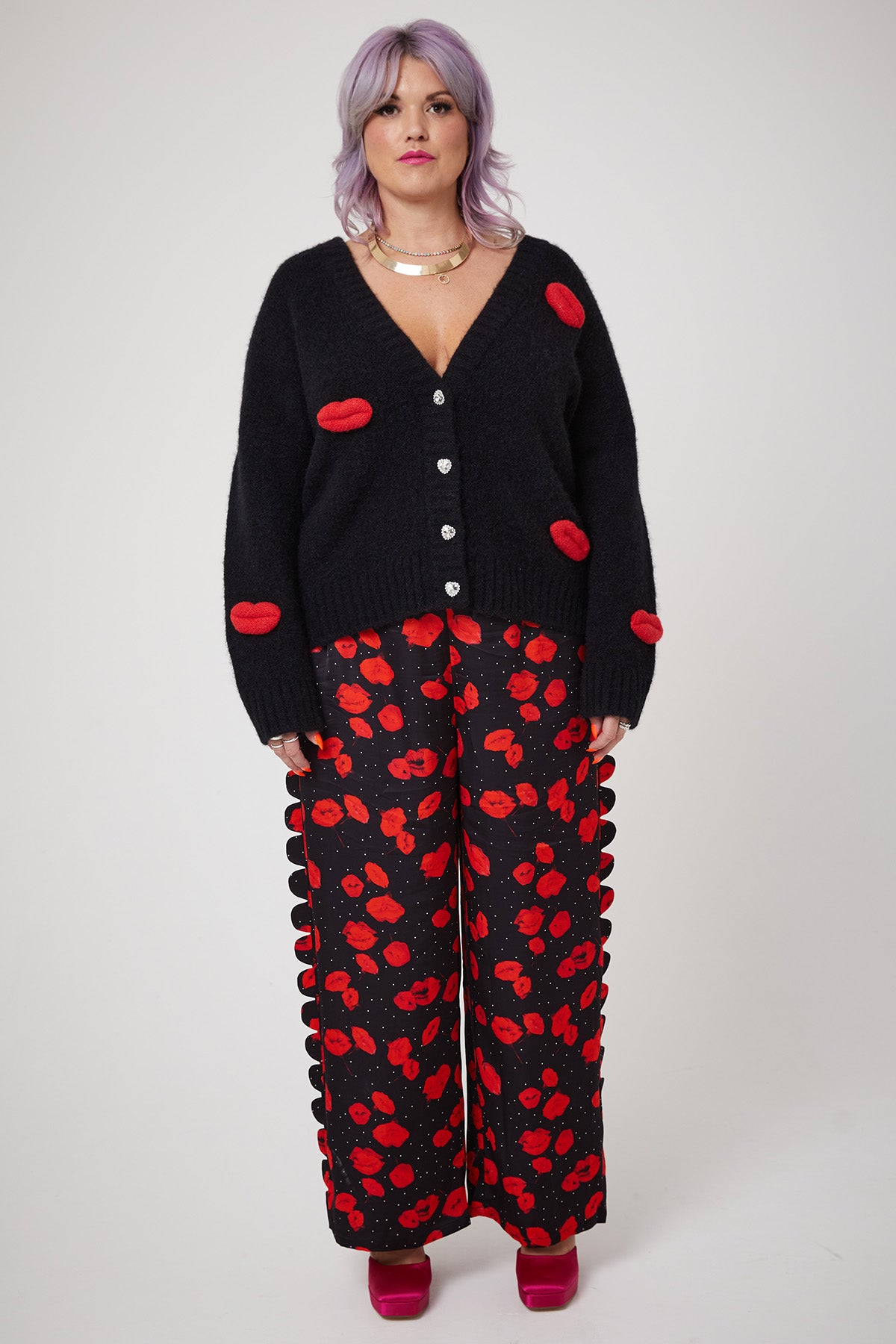 MICKS LIPS CARDI | Black - Keko Studio
