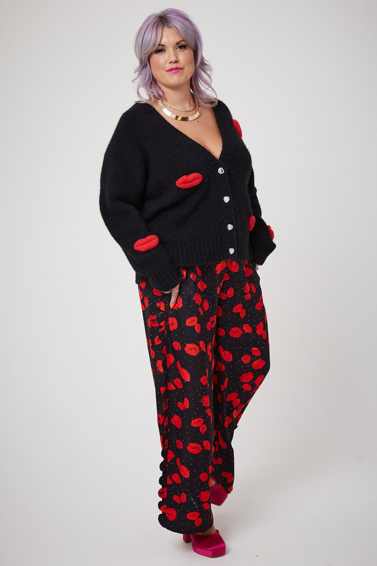 MICKS LIPS CARDI | Black - Keko Studio