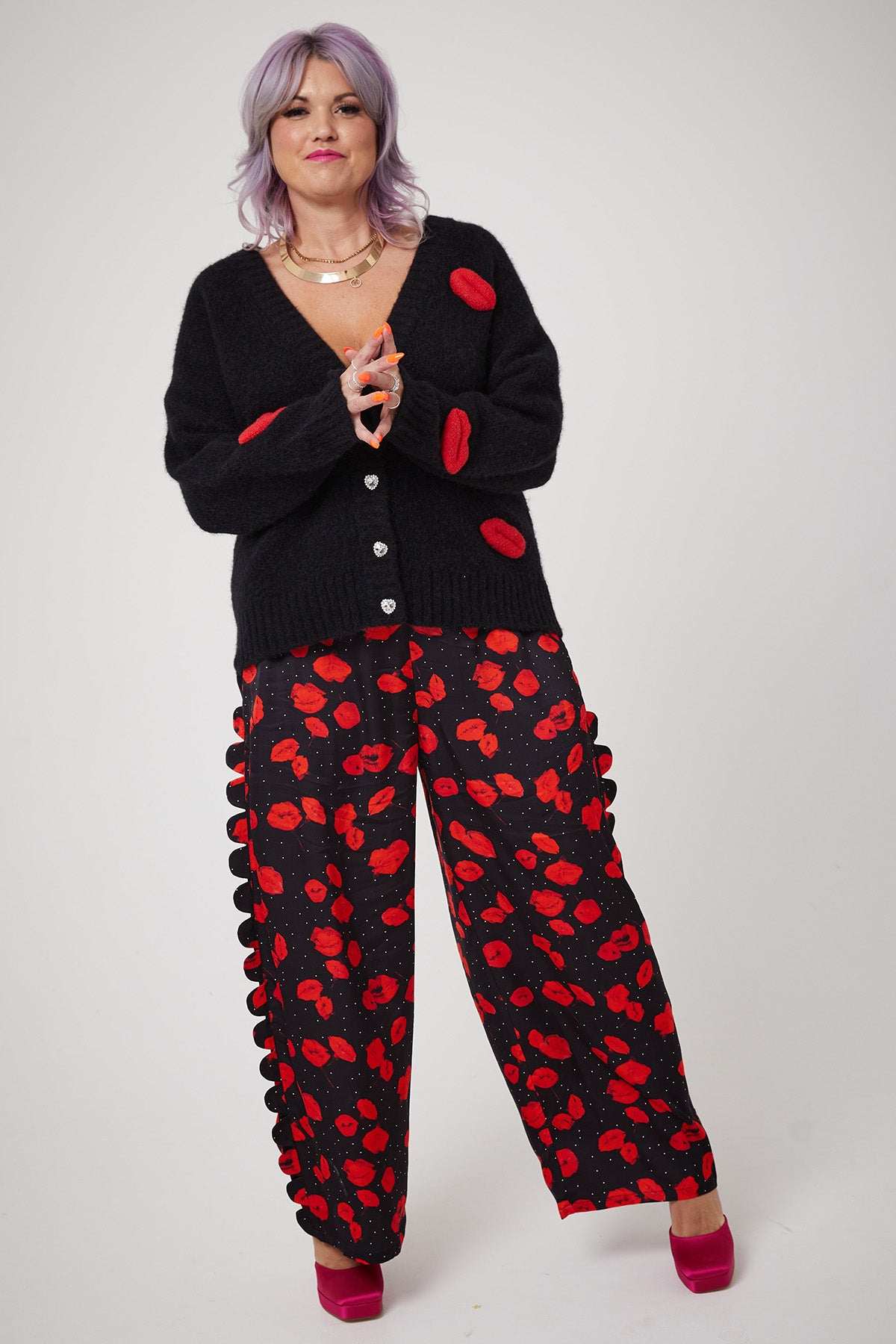 MICKS LIPS CARDI | Black - Keko Studio