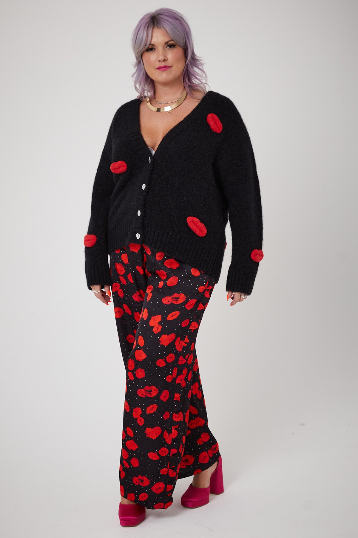 MICKS LIPS CARDI | Black - Keko Studio