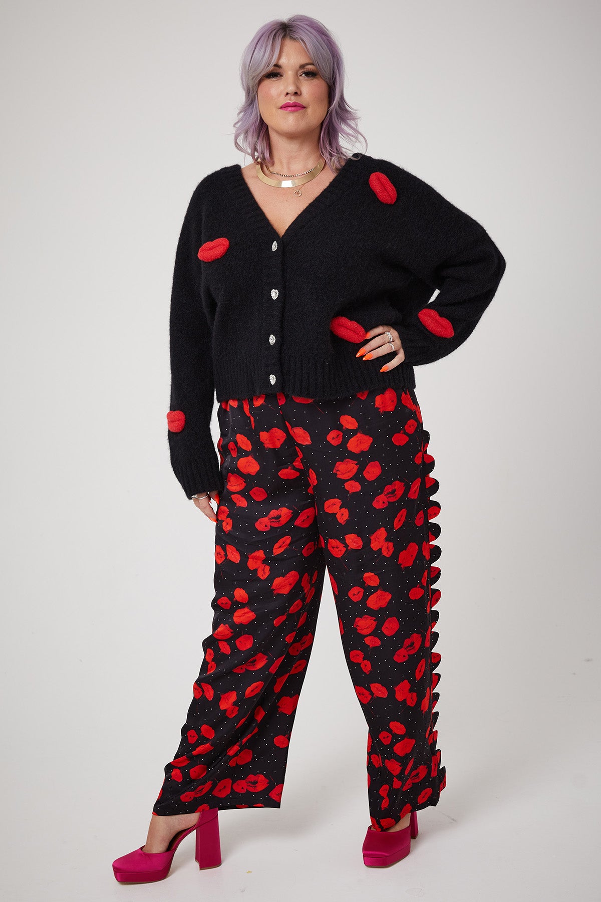MICKS LIPS CARDI | Black - Keko Studio