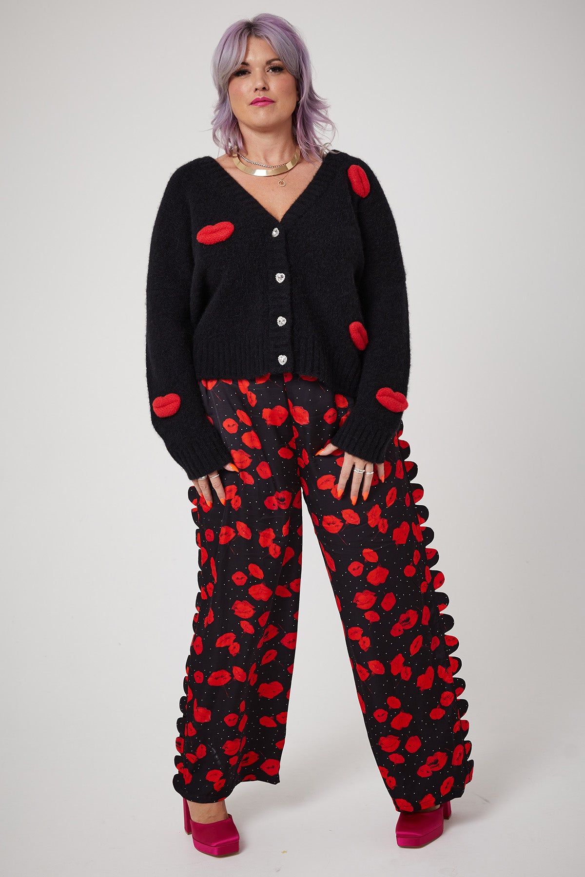 MICKS LIPS CARDI | Black - Keko Studio