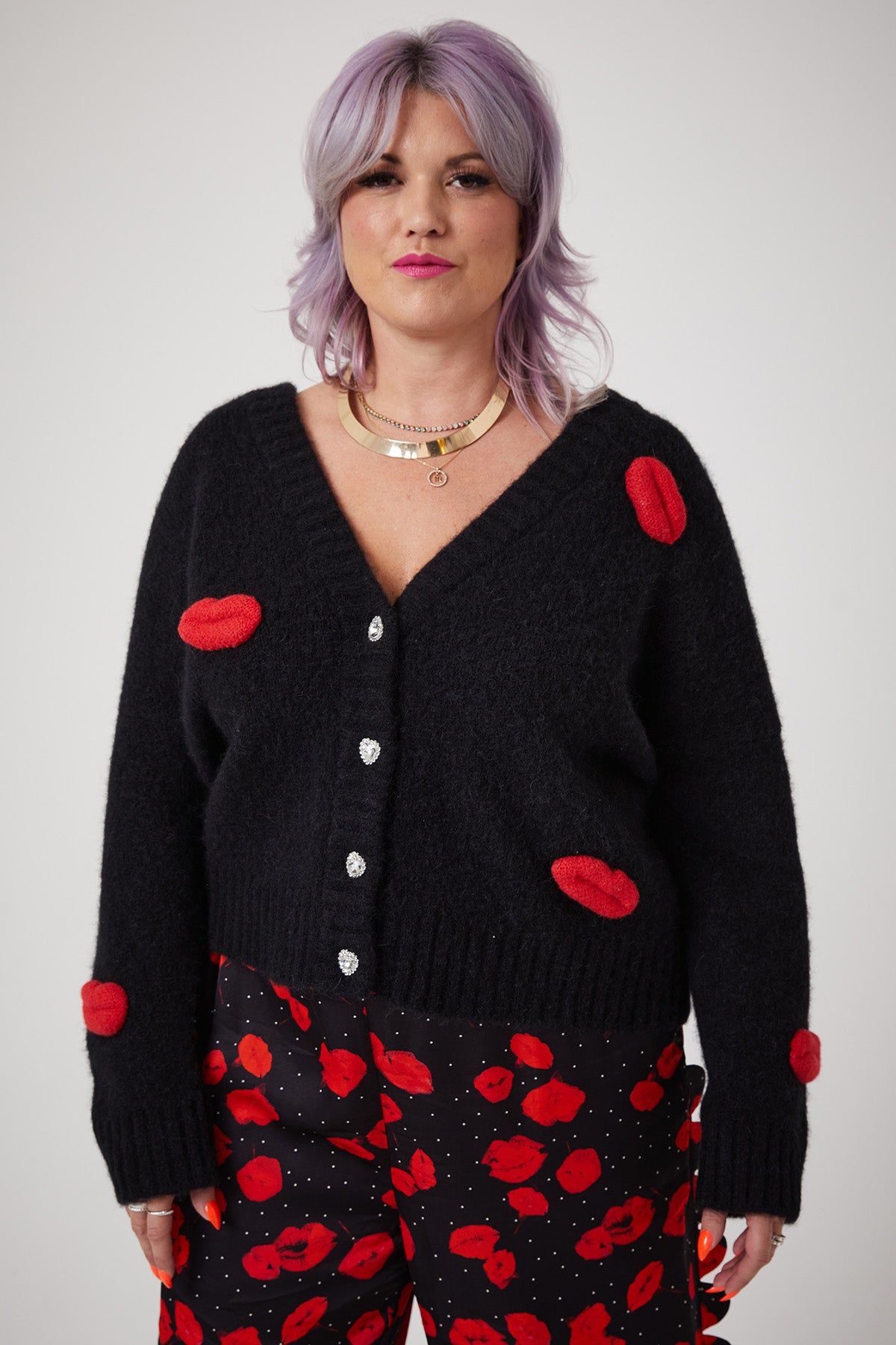 MICKS LIPS CARDI | Black - Keko Studio