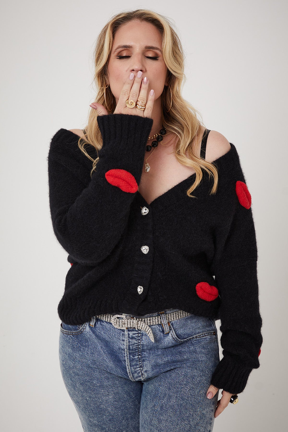 MICKS LIPS CARDI | Black - Keko Studio
