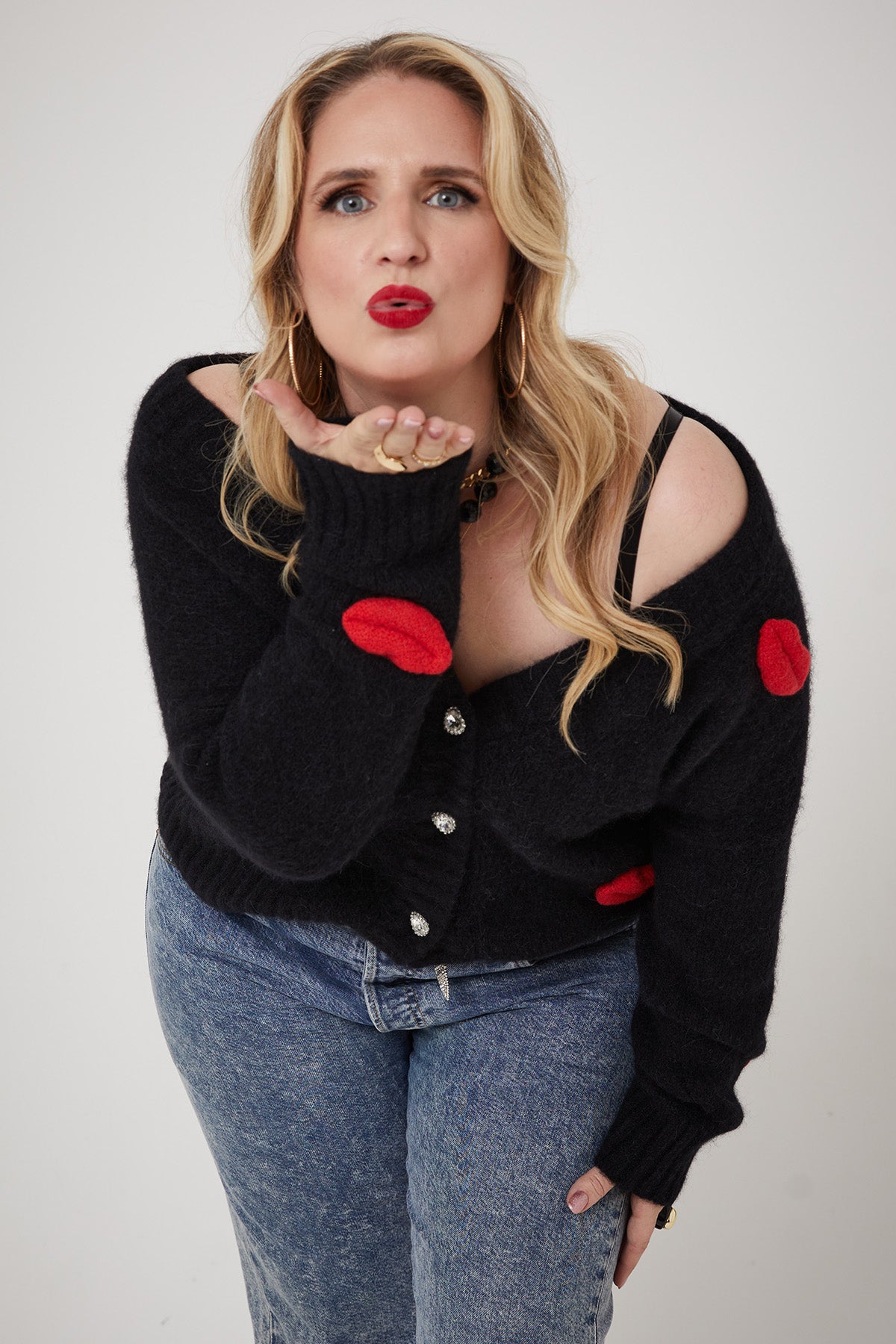 MICKS LIPS CARDI | Black - Keko Studio
