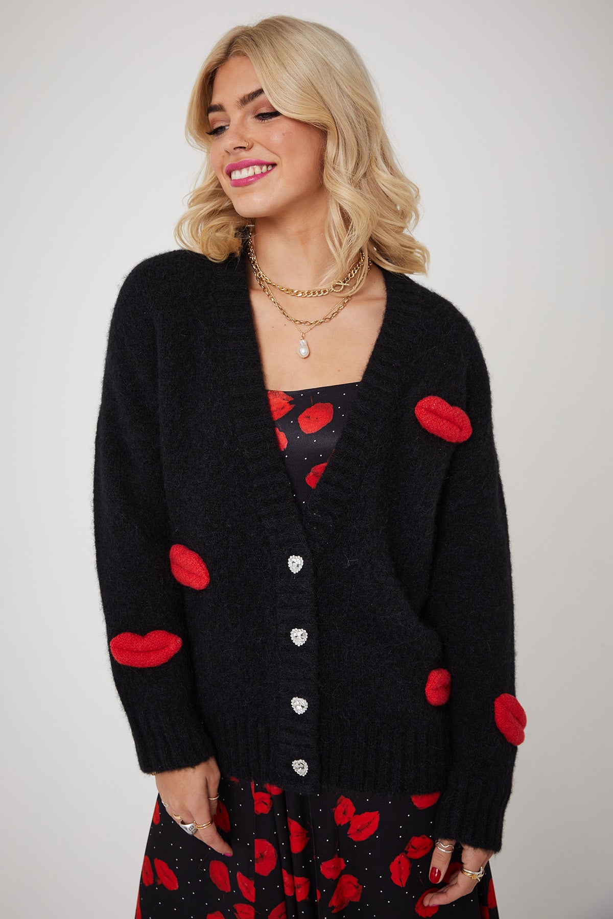 MICKS LIPS CARDI | Black - Keko Studio