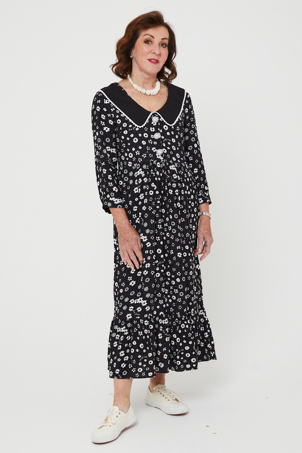 STEVIE DRESS | Polka Retro Floral - Keko Studio