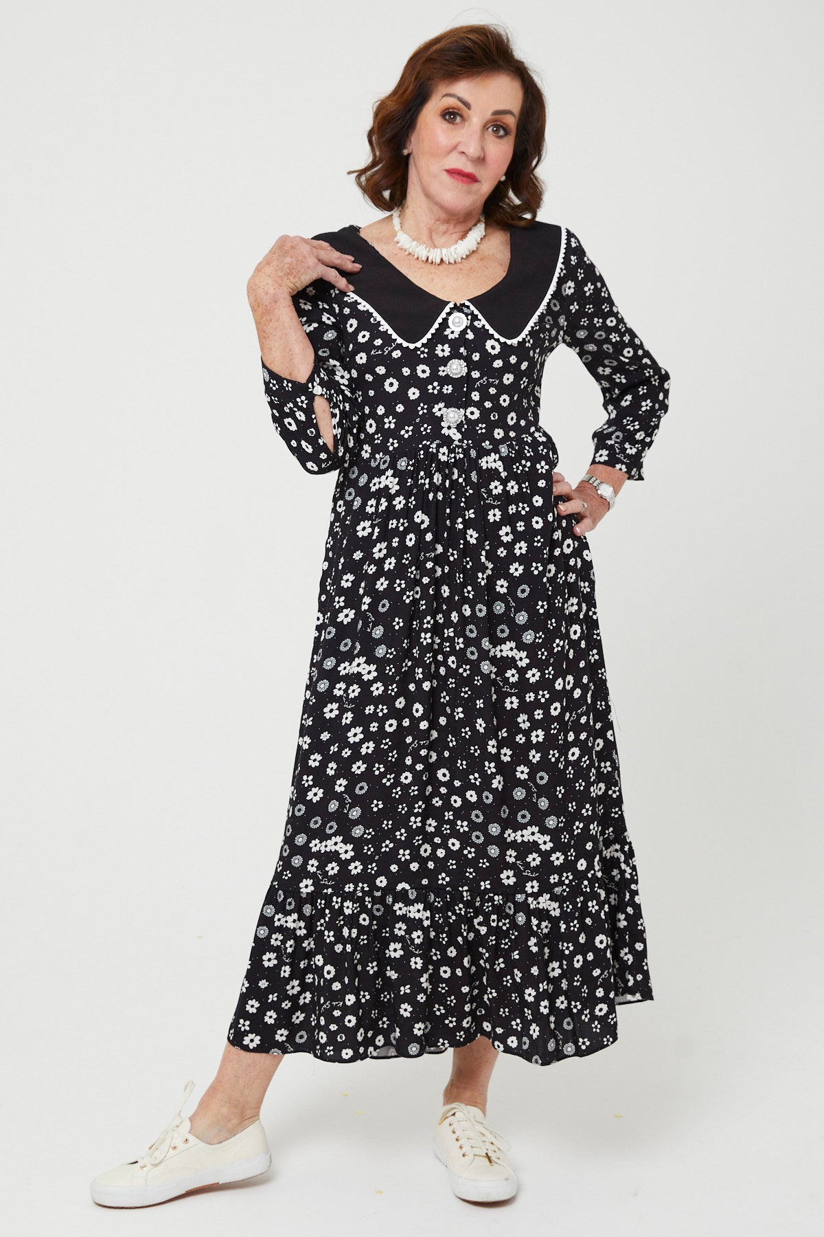 STEVIE DRESS | Polka Retro Floral - Keko Studio