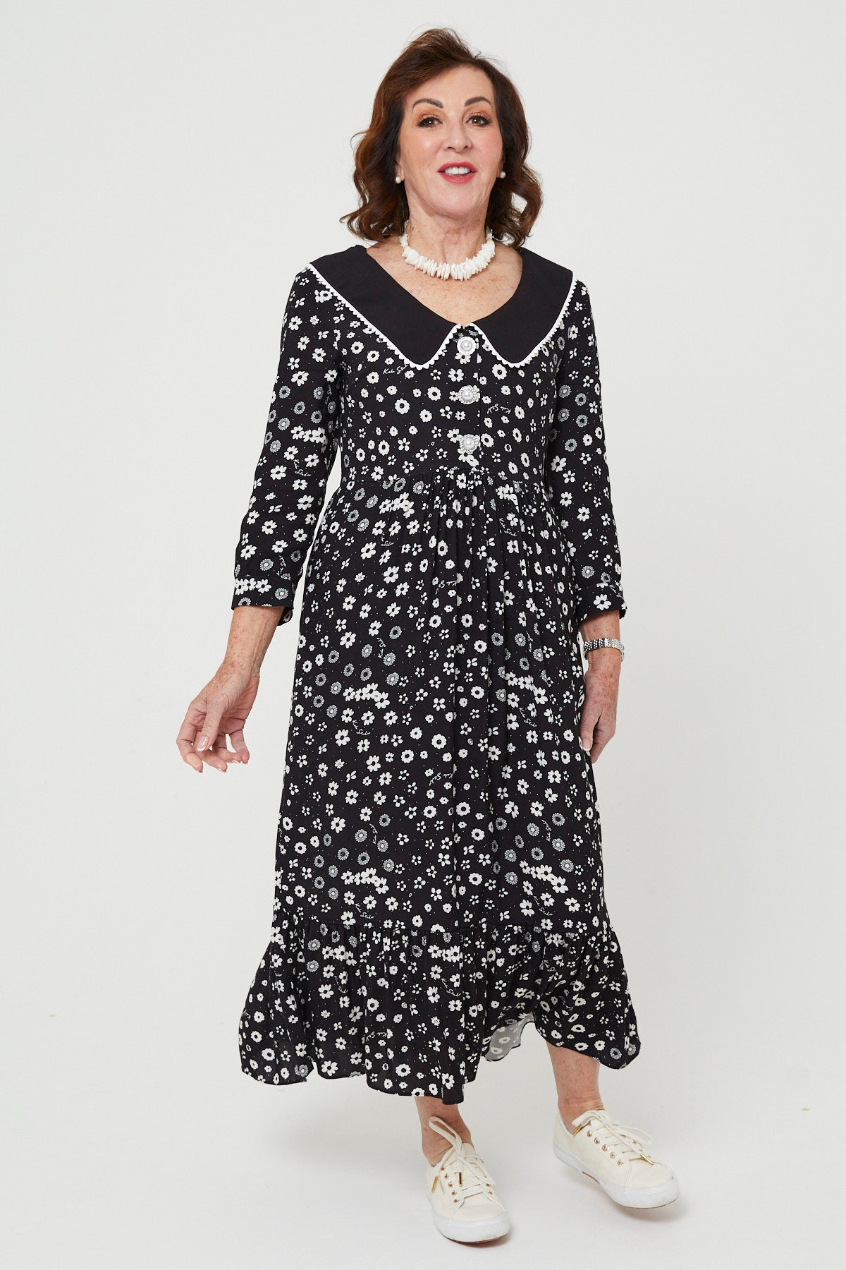 STEVIE DRESS | Polka Retro Floral - Keko Studio