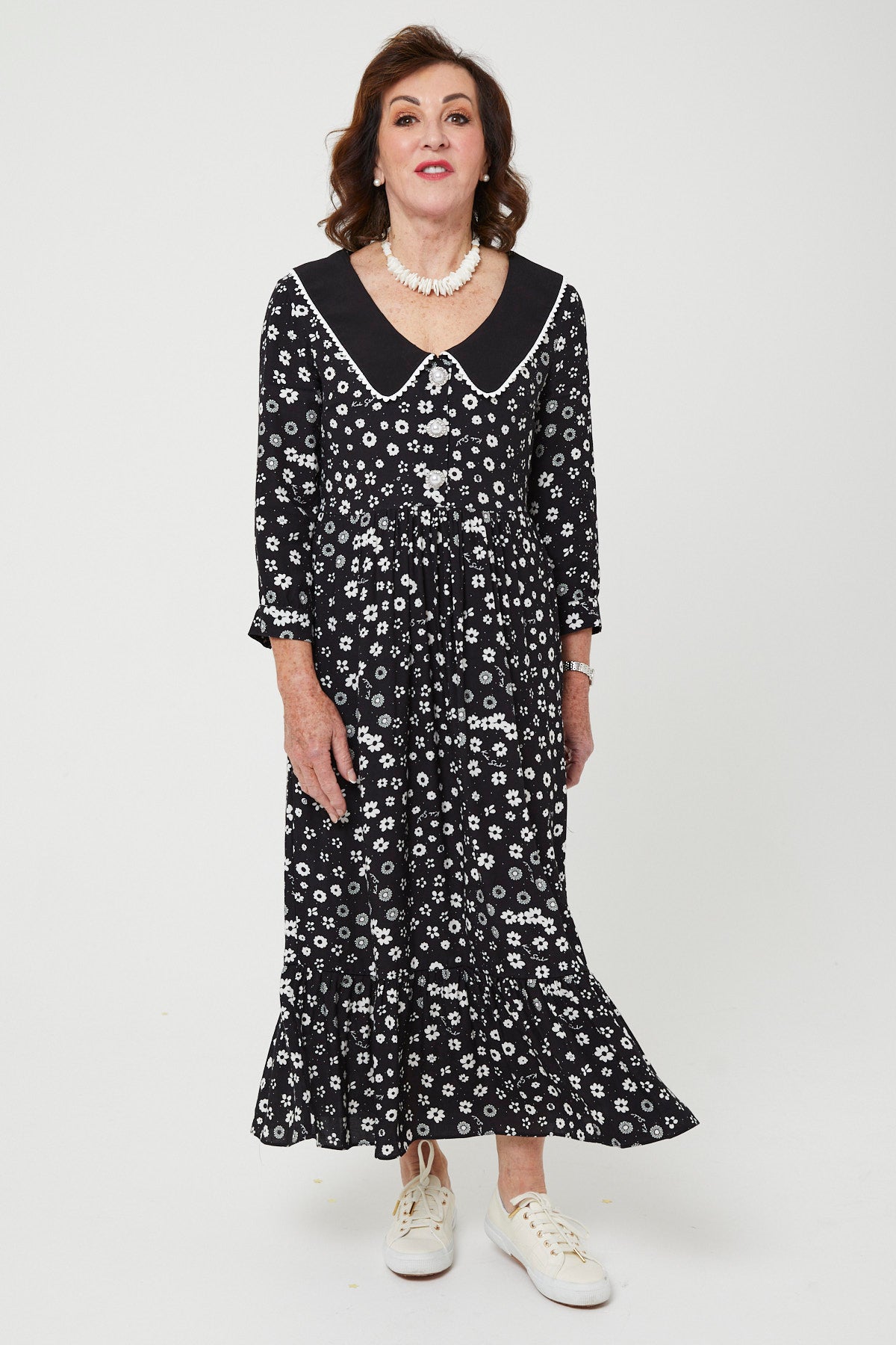 STEVIE DRESS | Polka Retro Floral - Keko Studio