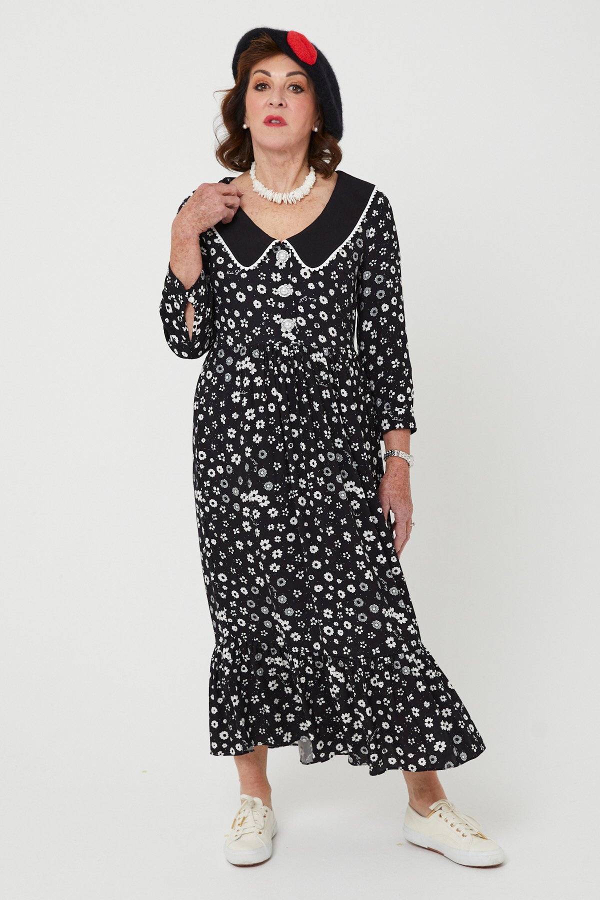 STEVIE DRESS | Polka Retro Floral - Keko Studio