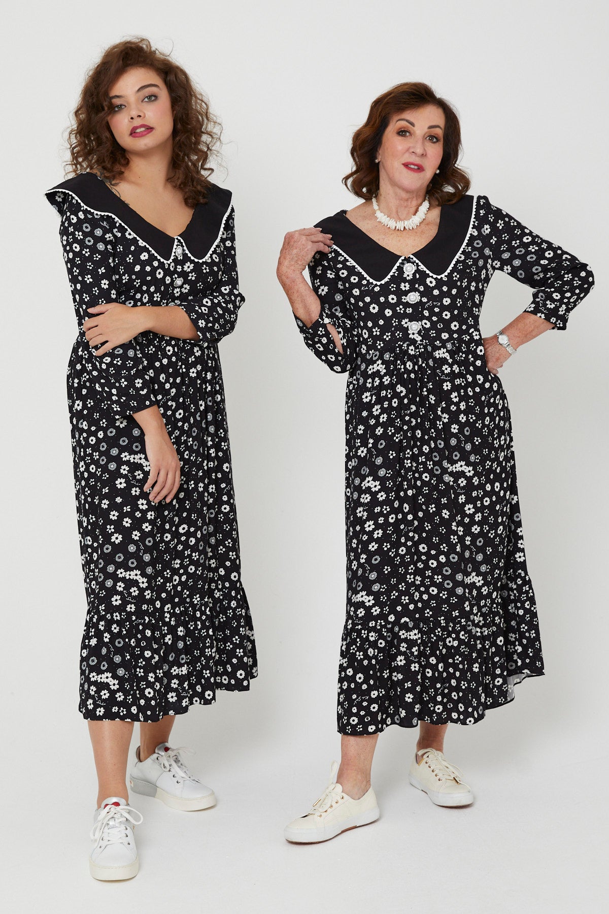 STEVIE DRESS | Polka Retro Floral - Keko Studio