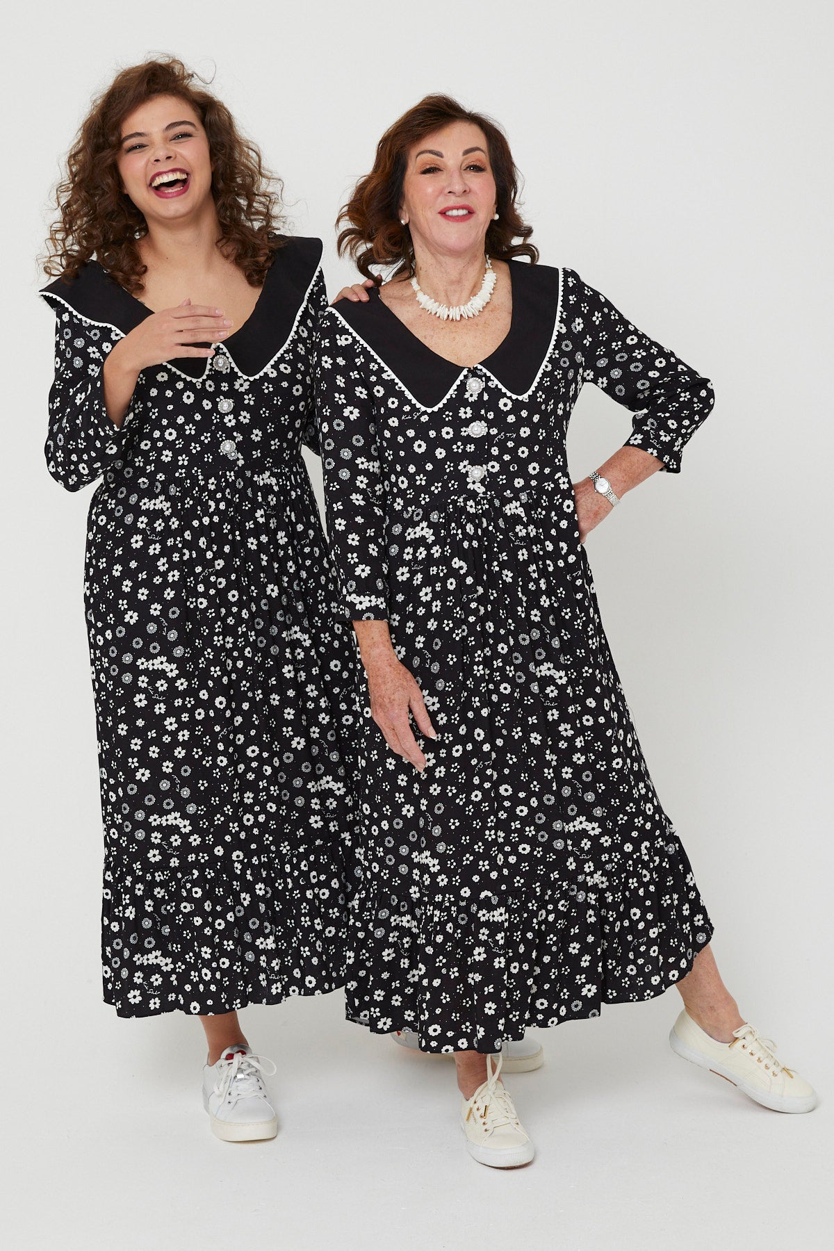 STEVIE DRESS | Polka Retro Floral - Keko Studio
