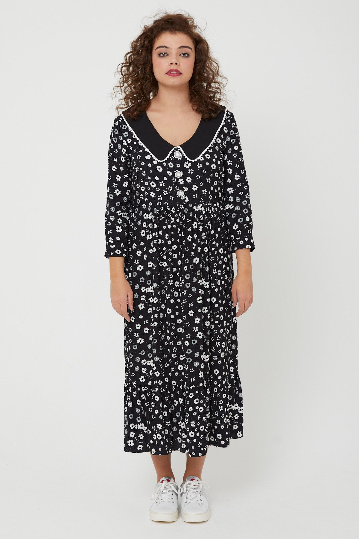 STEVIE DRESS | Polka Retro Floral - Keko Studio