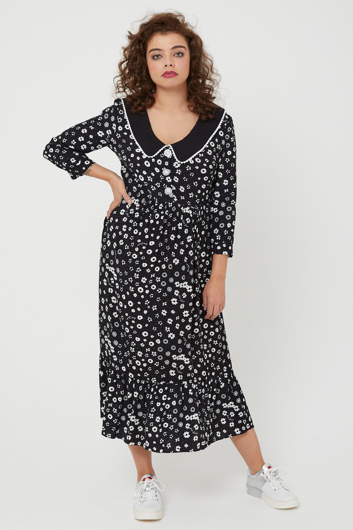 STEVIE DRESS | Polka Retro Floral - Keko Studio