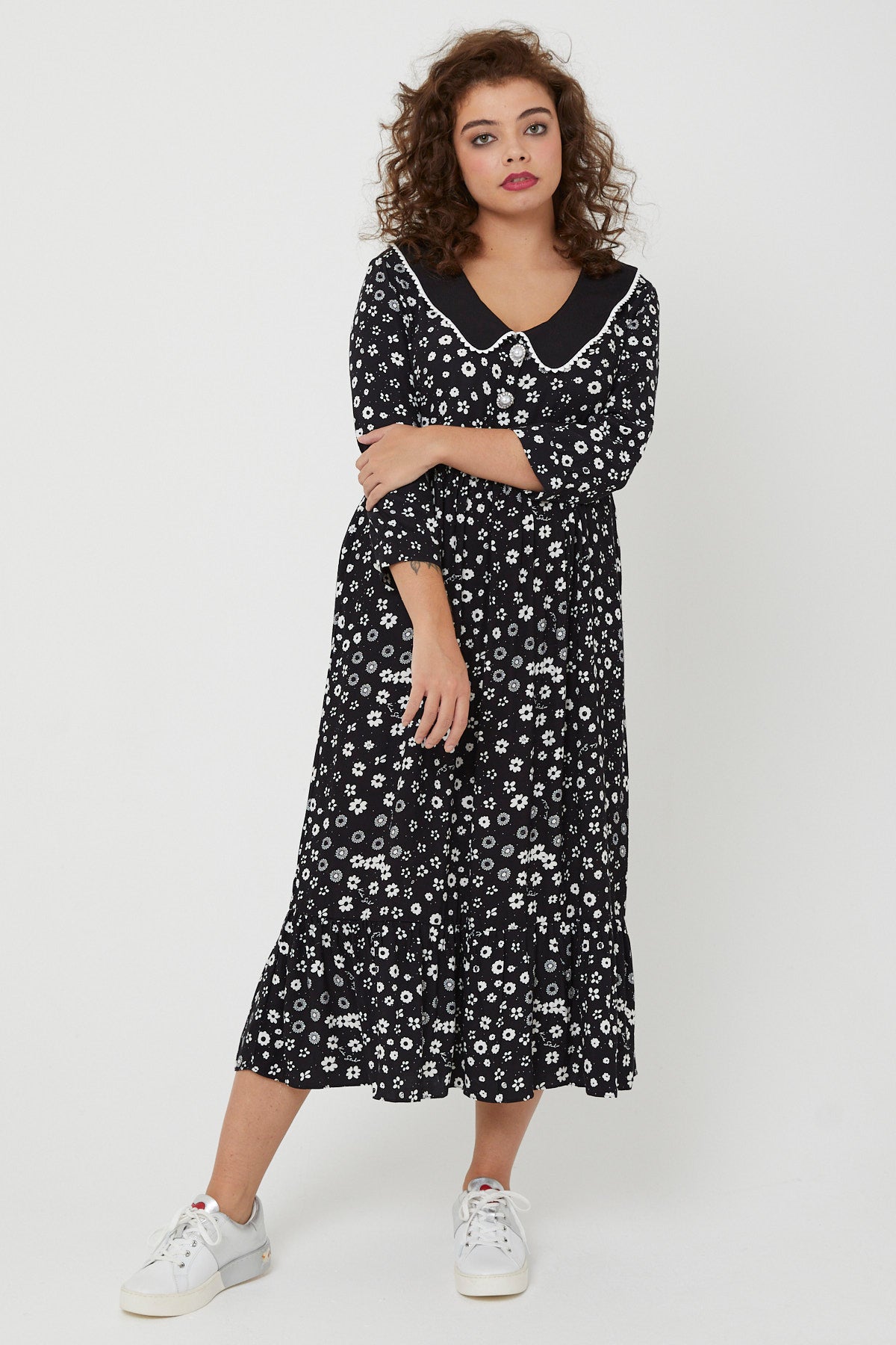 STEVIE DRESS | Polka Retro Floral - Keko Studio
